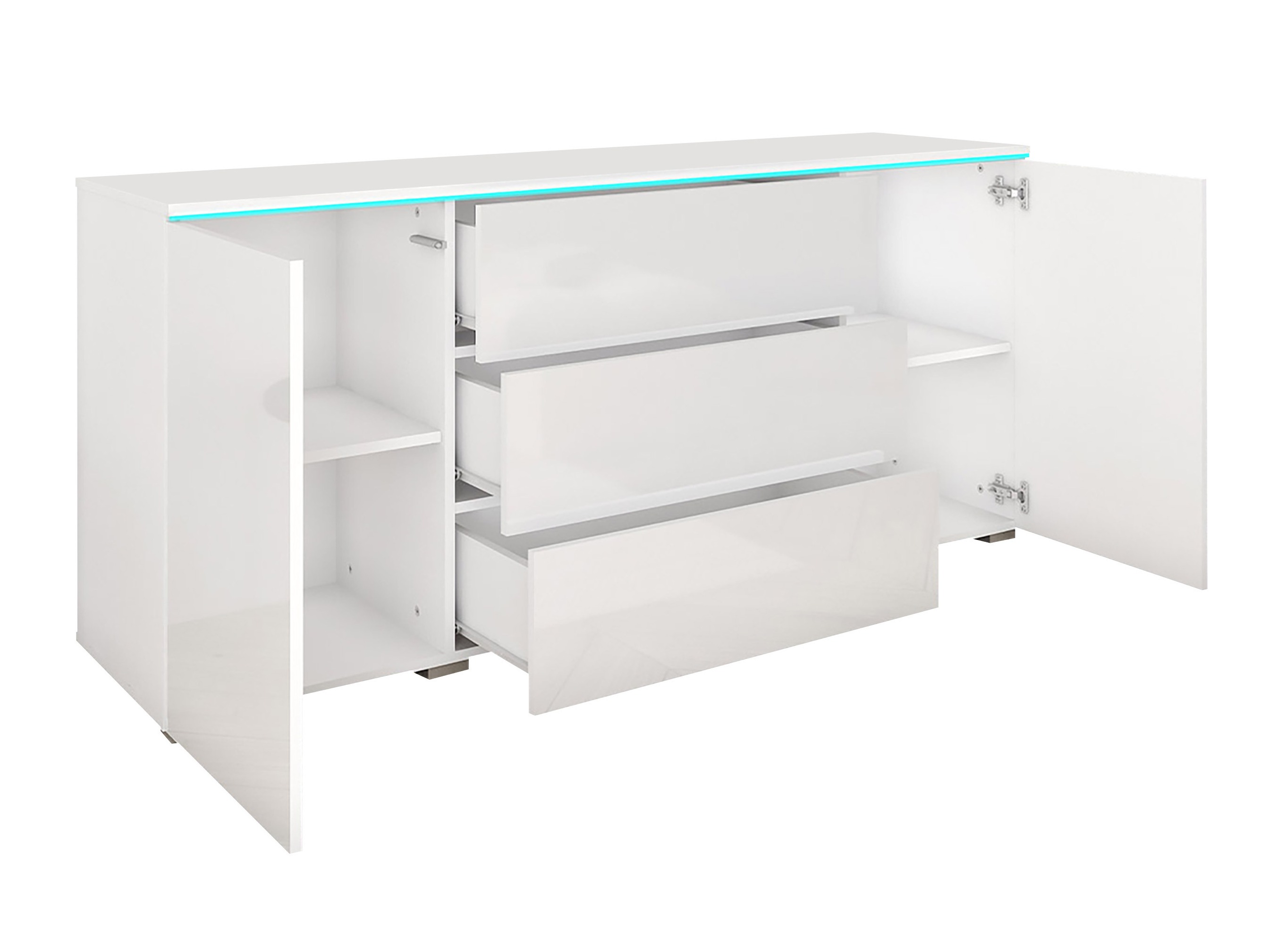 Ladekast Sarasota 142 (Glanzend grijs)