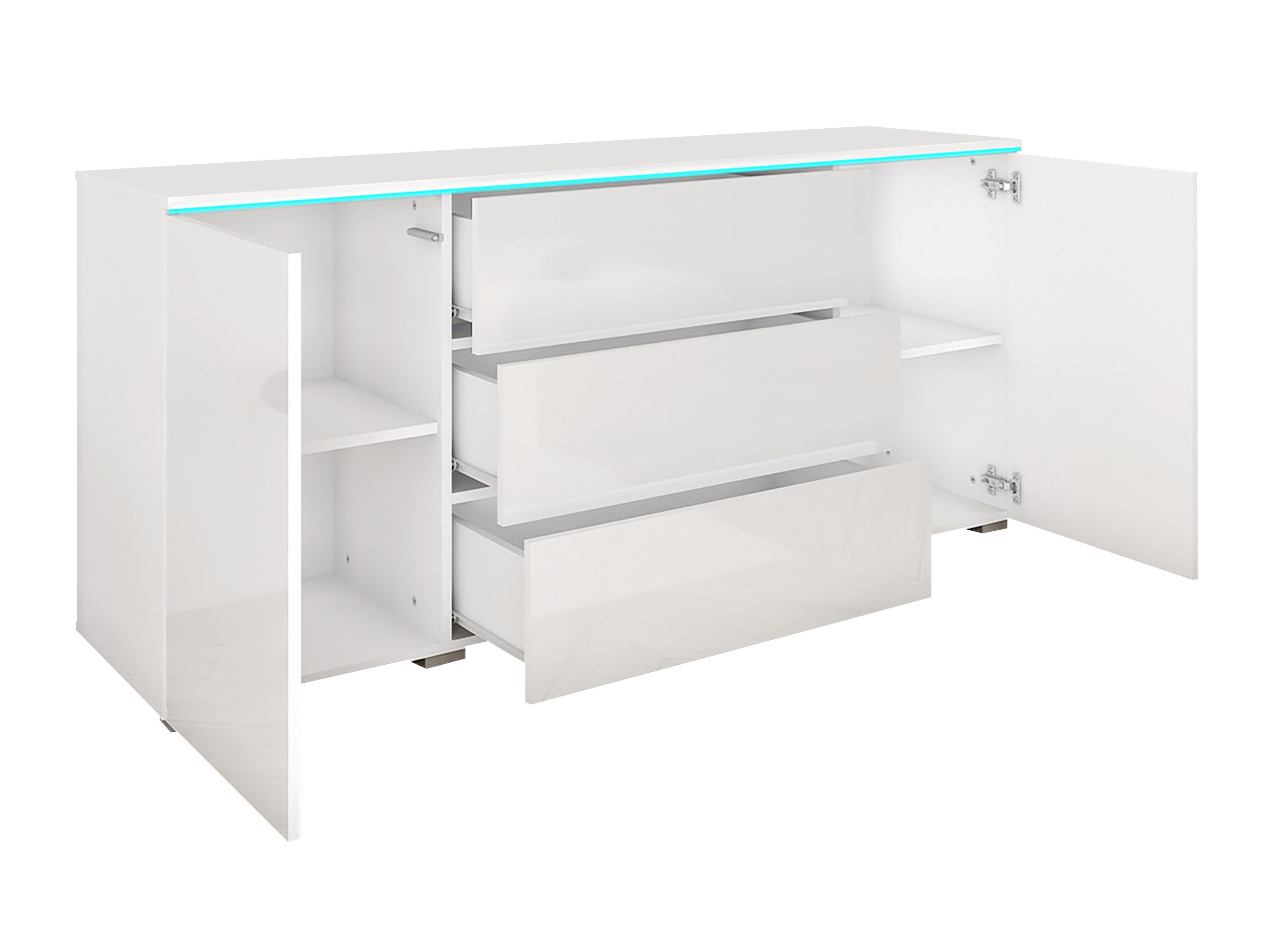 Ladekast Sarasota 142 (Glanzend grijs)