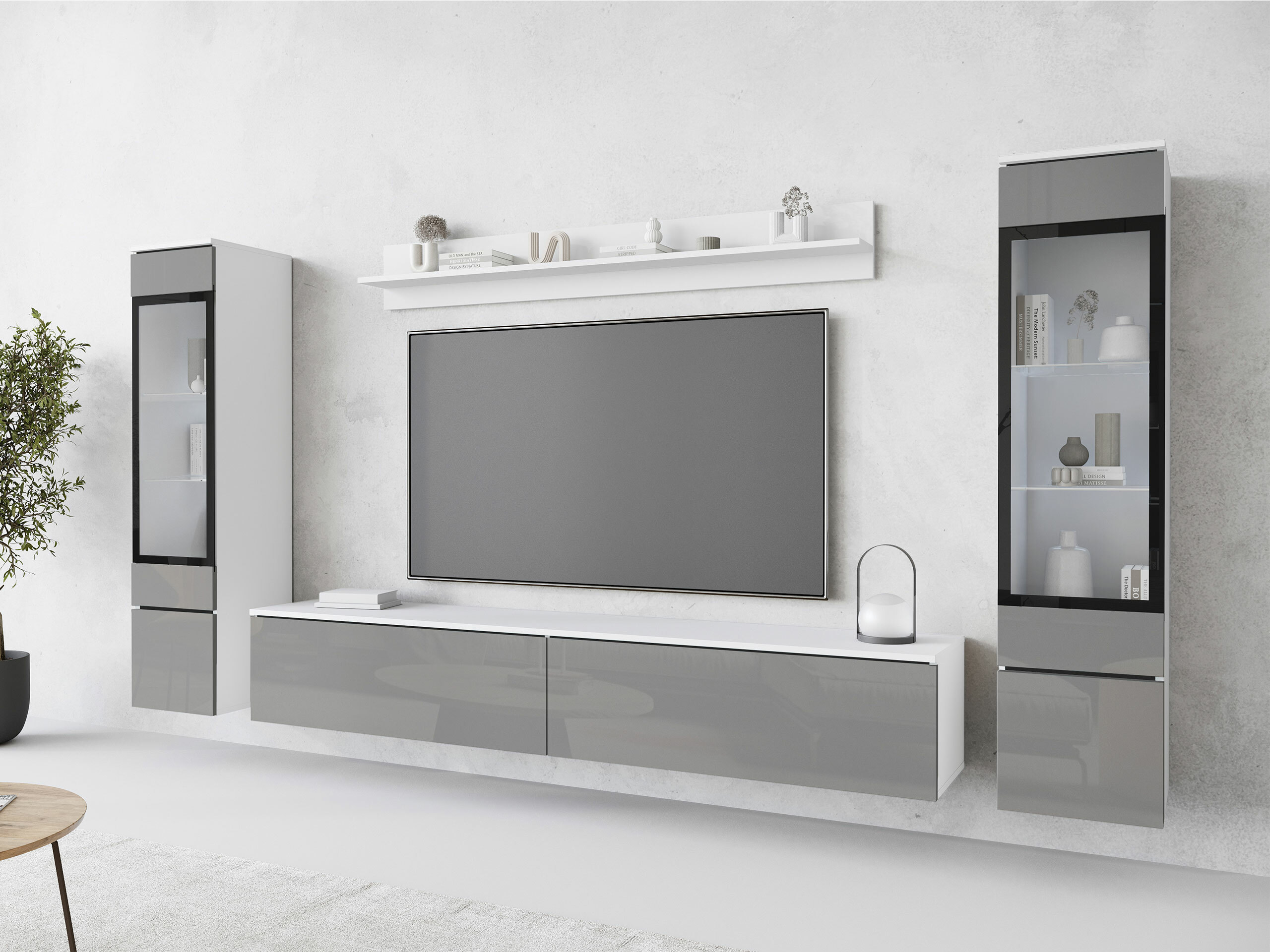 Woonkamerset Sarasota 126 (Glanzend grijs)