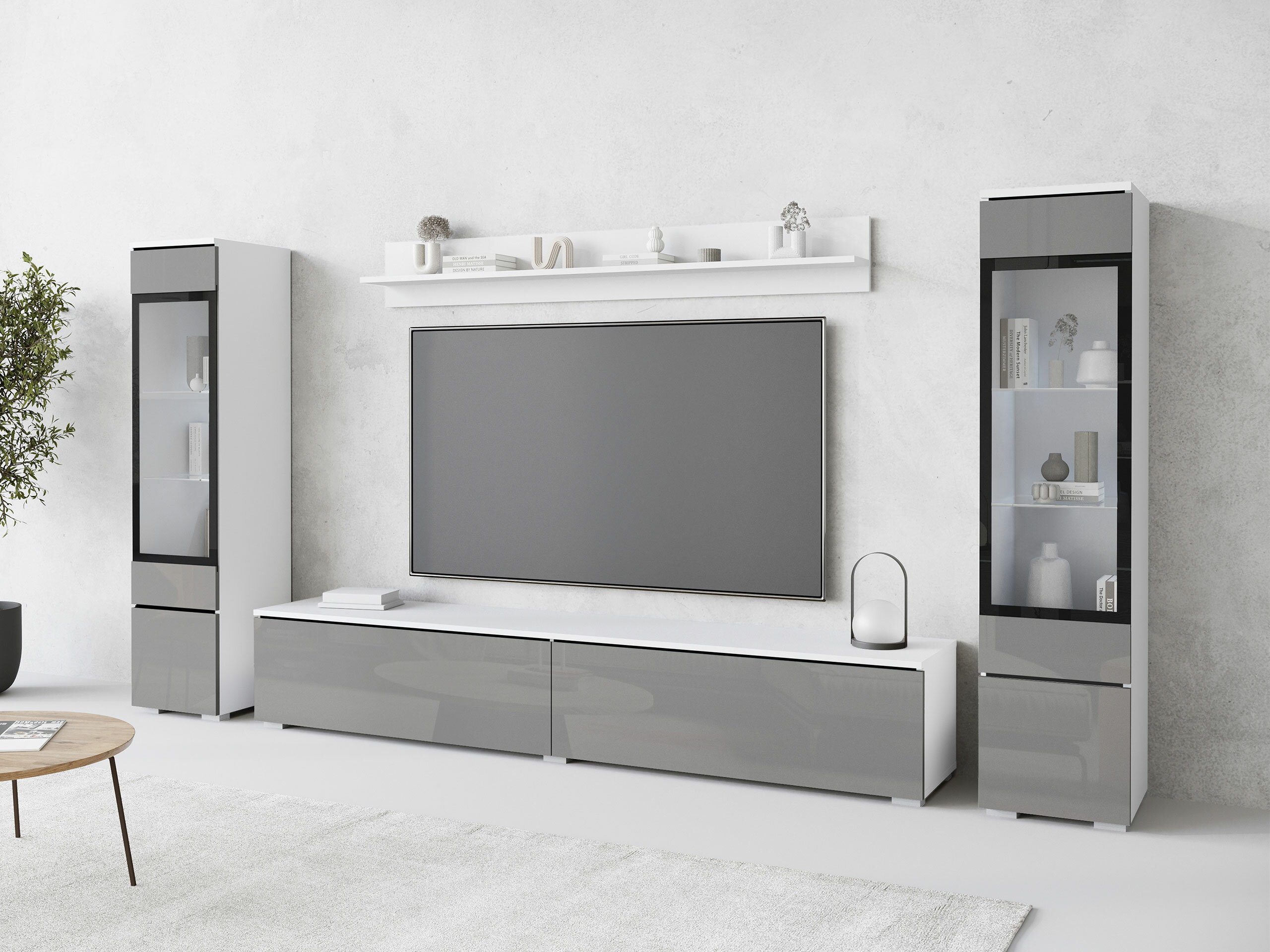 Woonkamerset Sarasota 126 (Glanzend grijs)