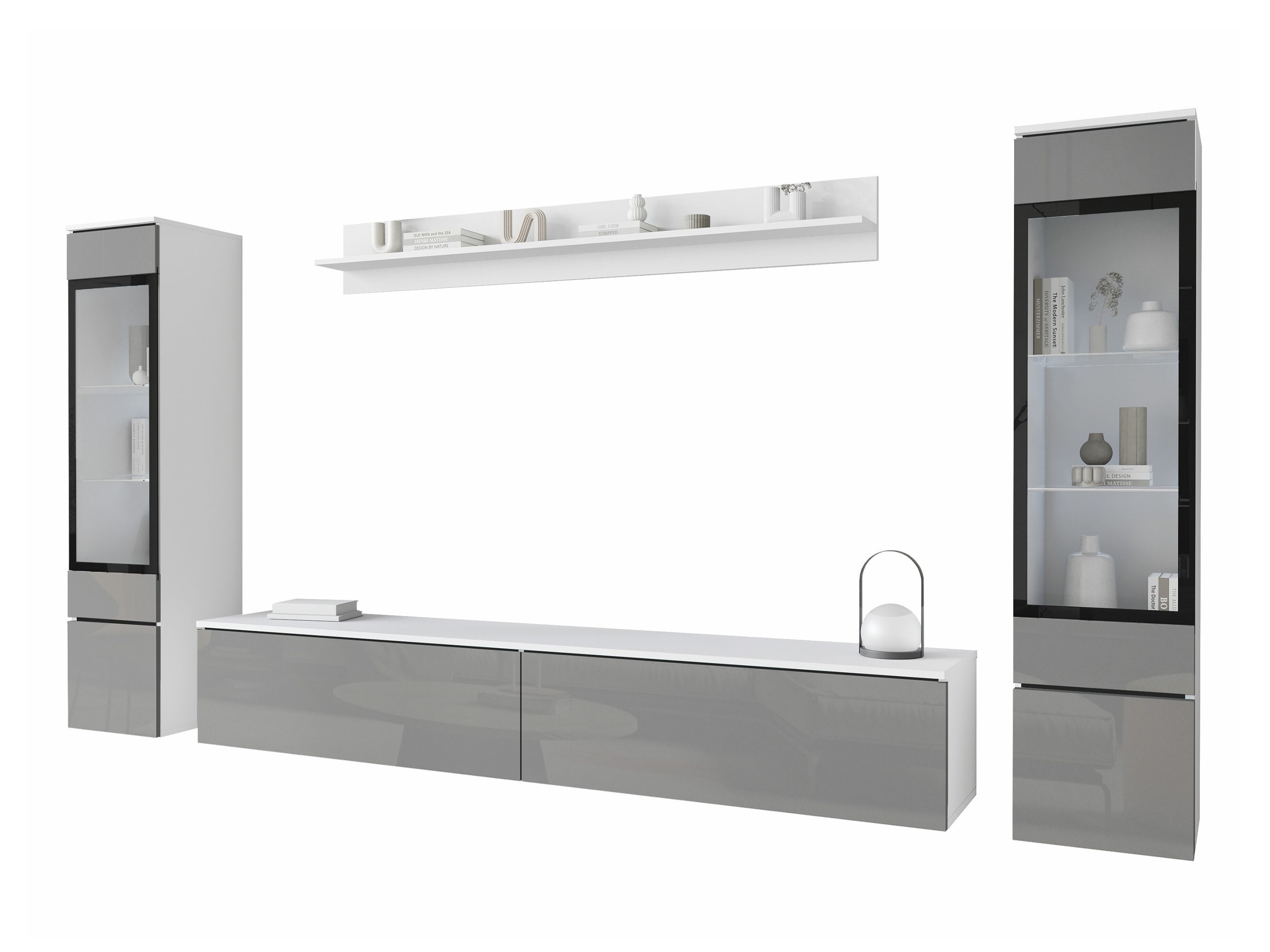 Woonkamerset Sarasota 126 (Glanzend grijs)