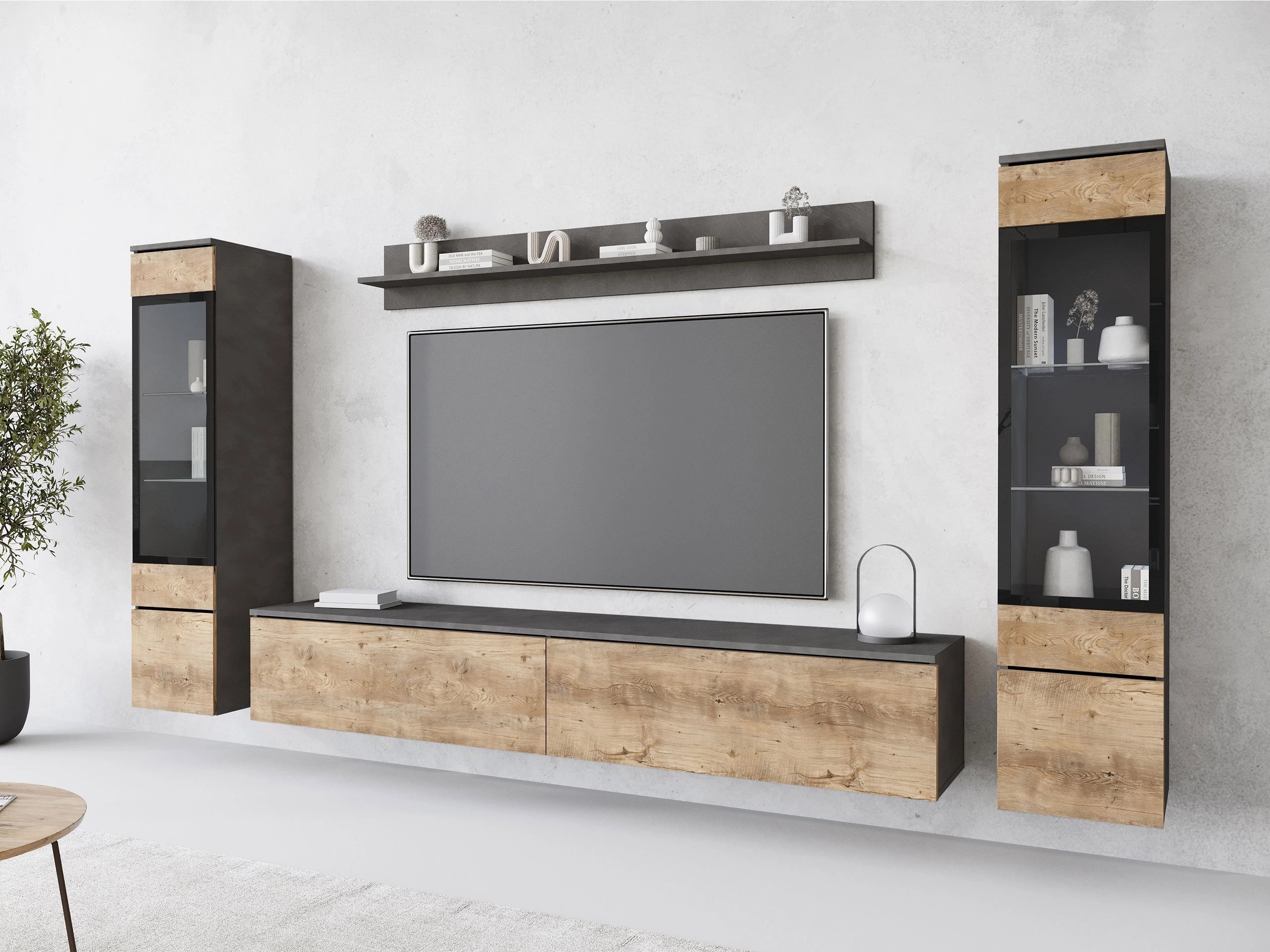 Woonkamerset Sarasota 126 (Matera grijs + Kastanje)