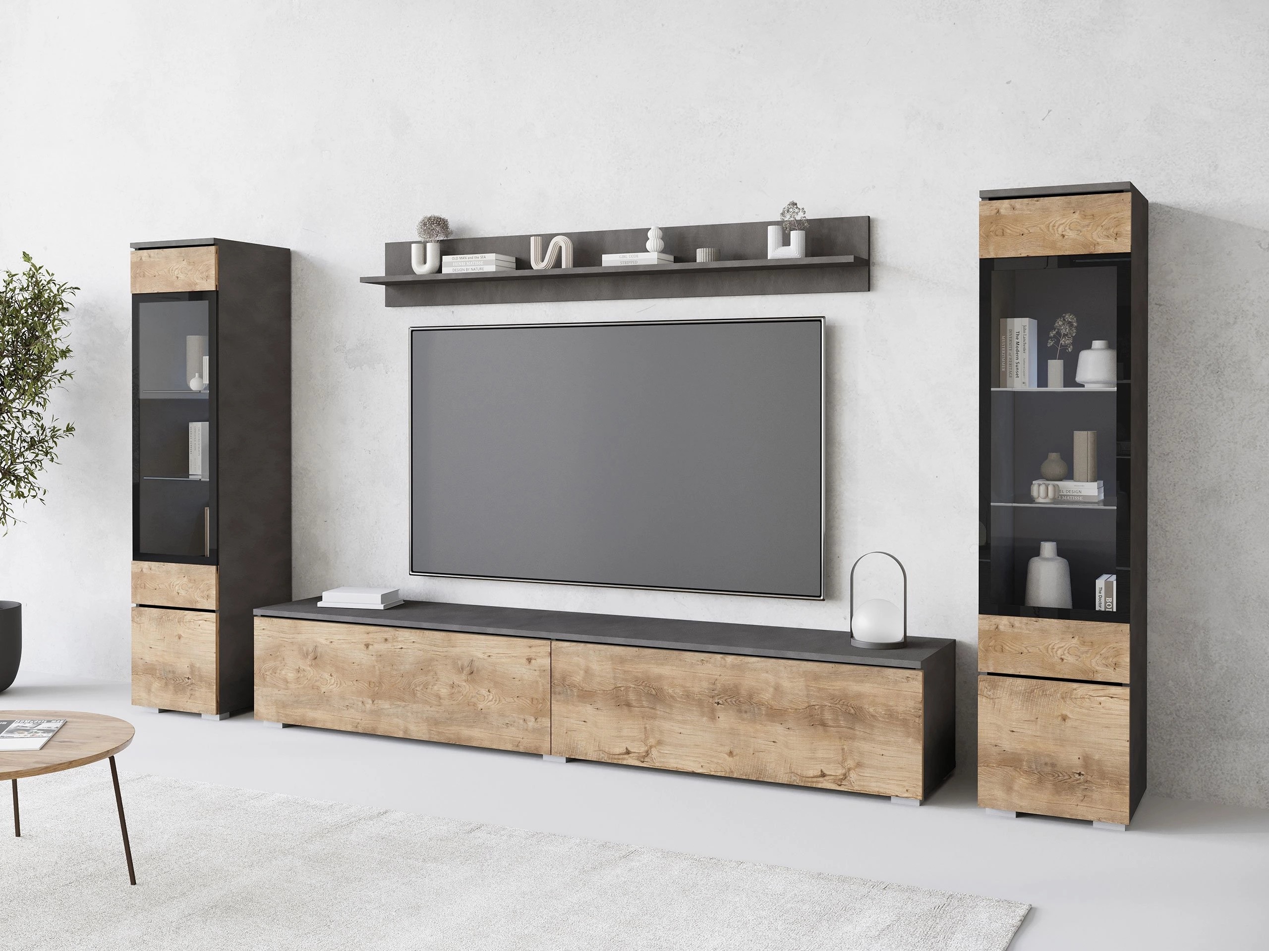 Woonkamerset Sarasota 126 (Matera grijs + Kastanje)