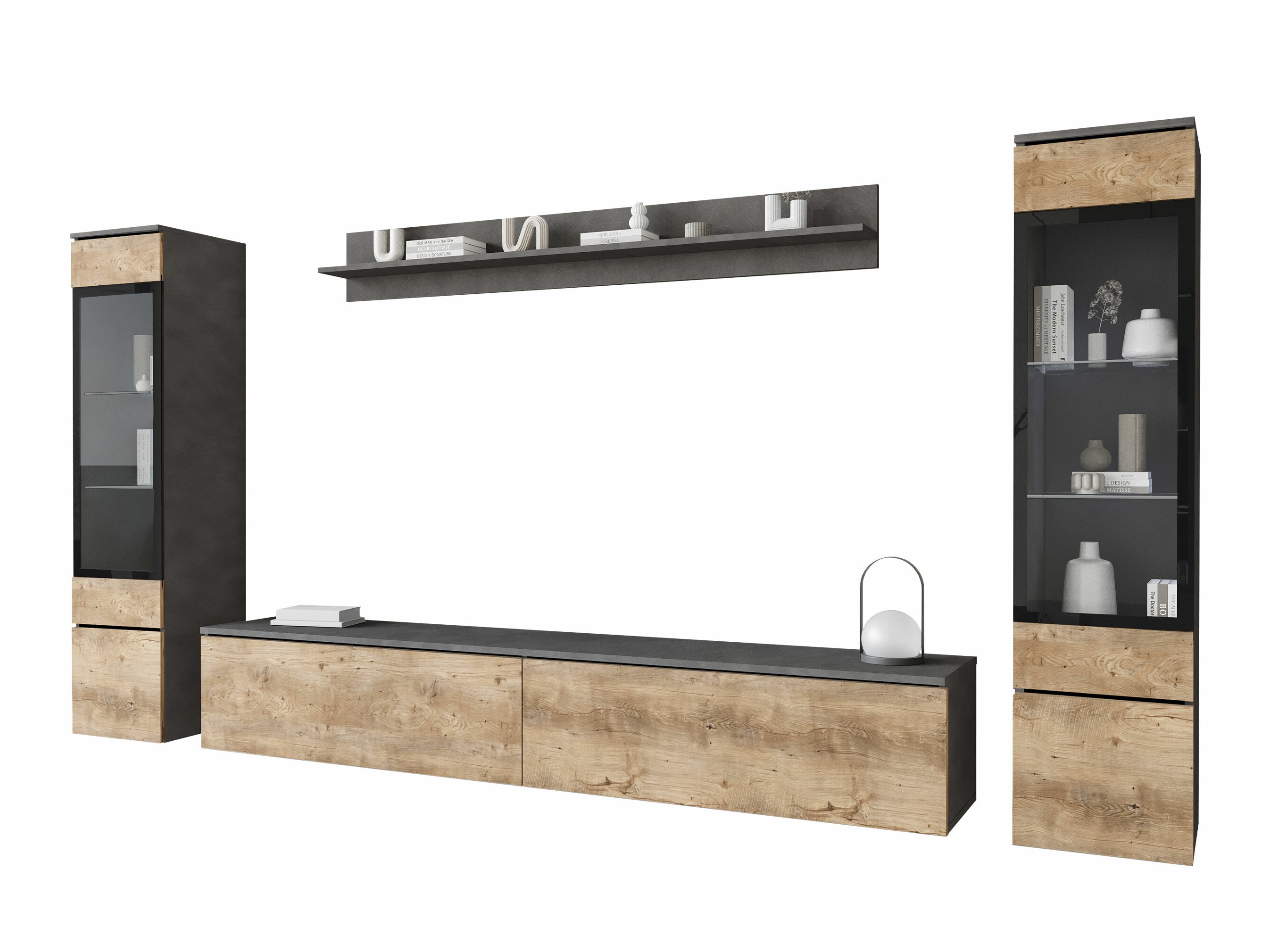 Woonkamerset Sarasota 126 (Matera grijs + Kastanje)