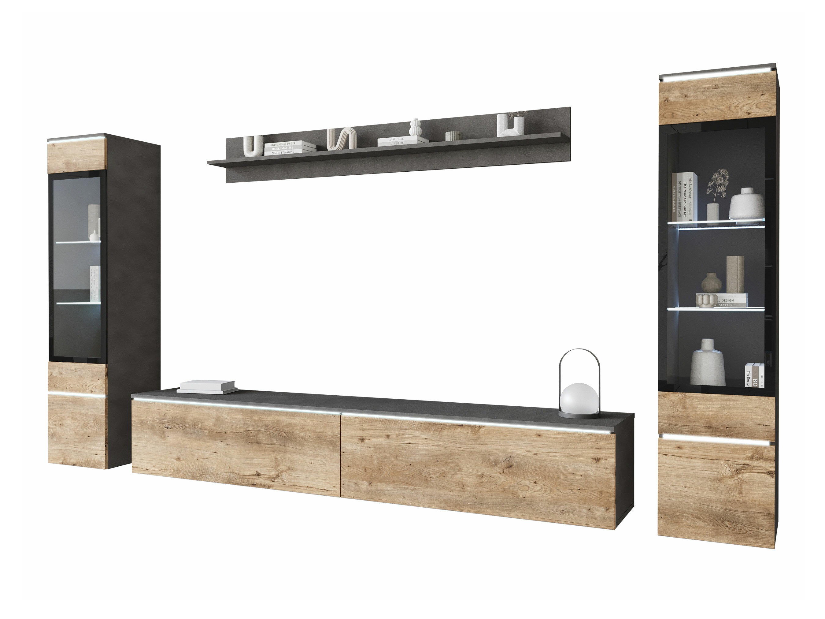 Woonkamerset Sarasota 126 (Matera grijs + Kastanje)