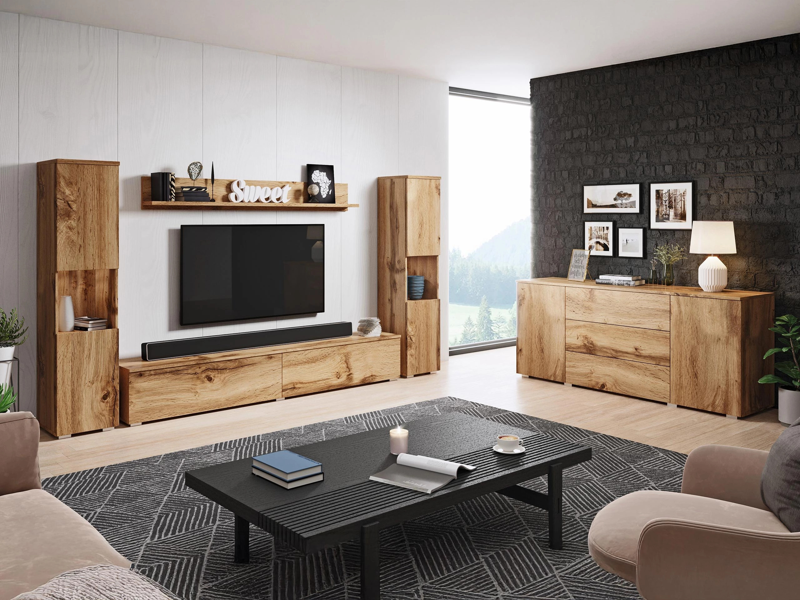 Woonkamerset Sarasota 133 (Wotan eik)