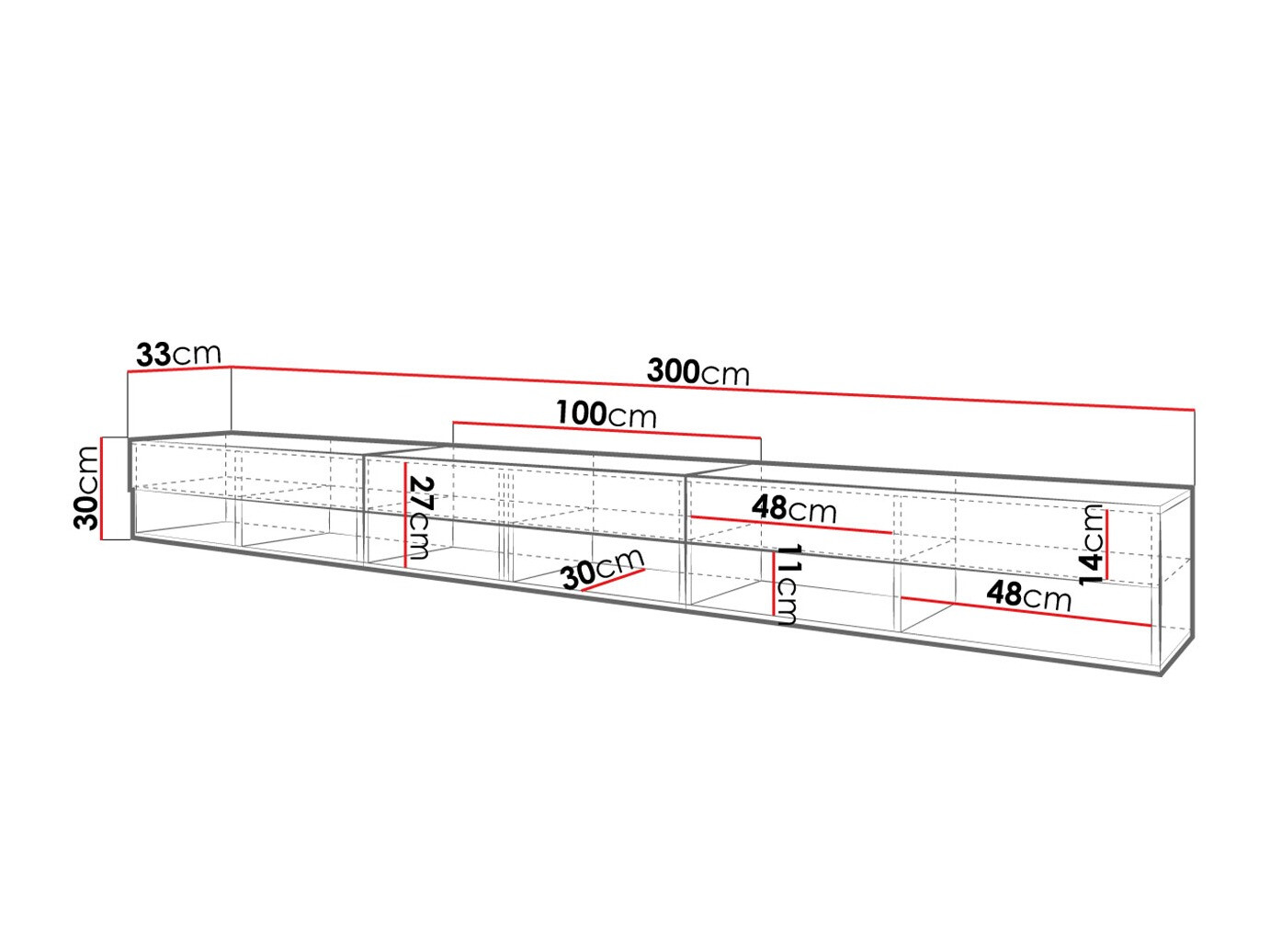 TV-meubel Sarasota 144 (Grafiet)