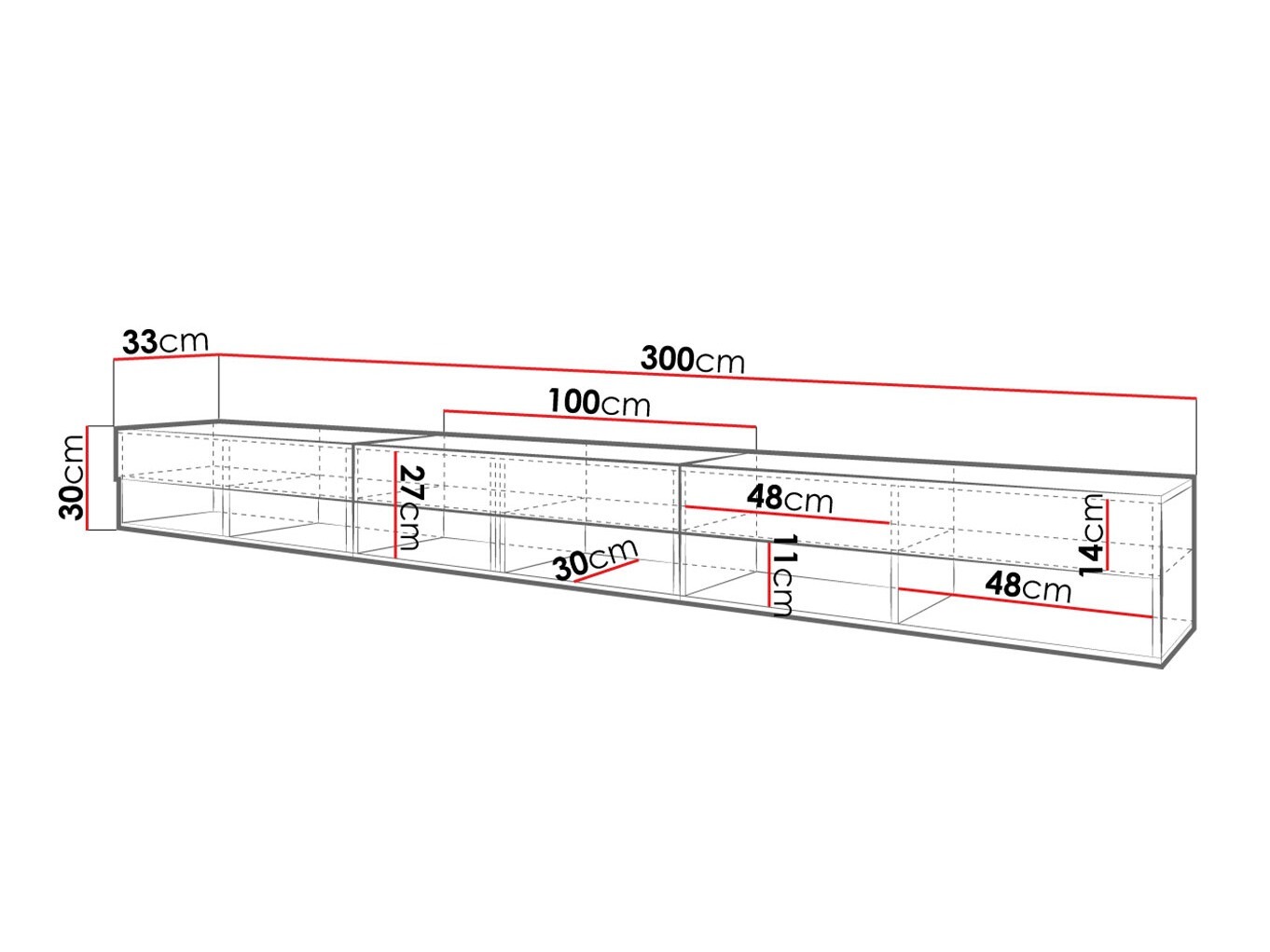 TV-meubel Sarasota 144 (Matera grijs + Kastanje)