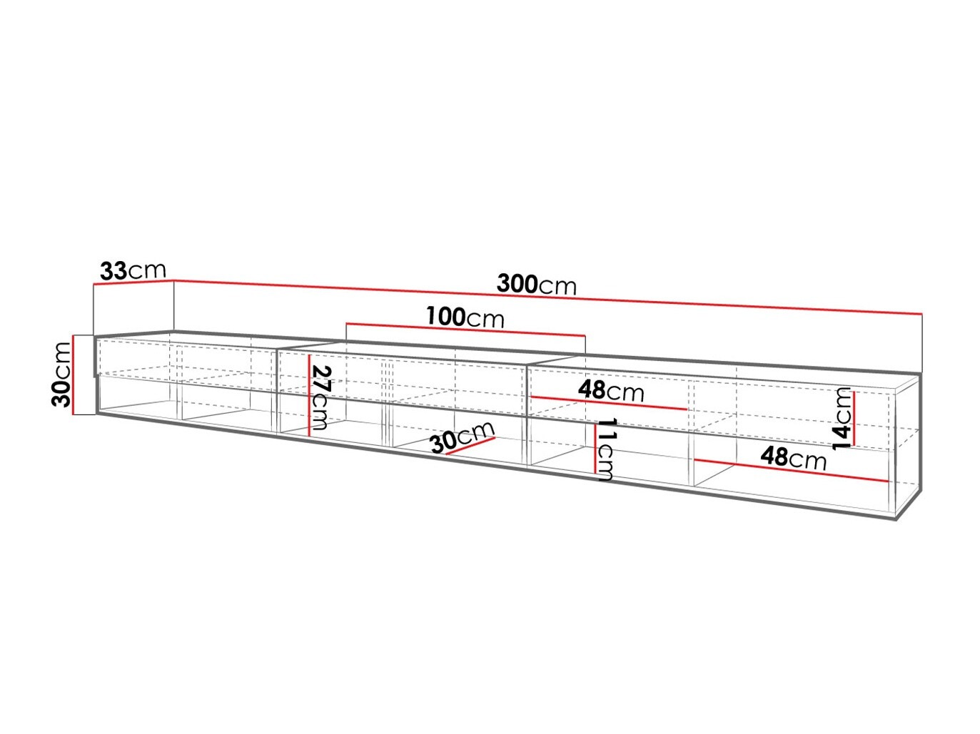 TV-meubel Sarasota 144 (Matera grijs + Kastanje)