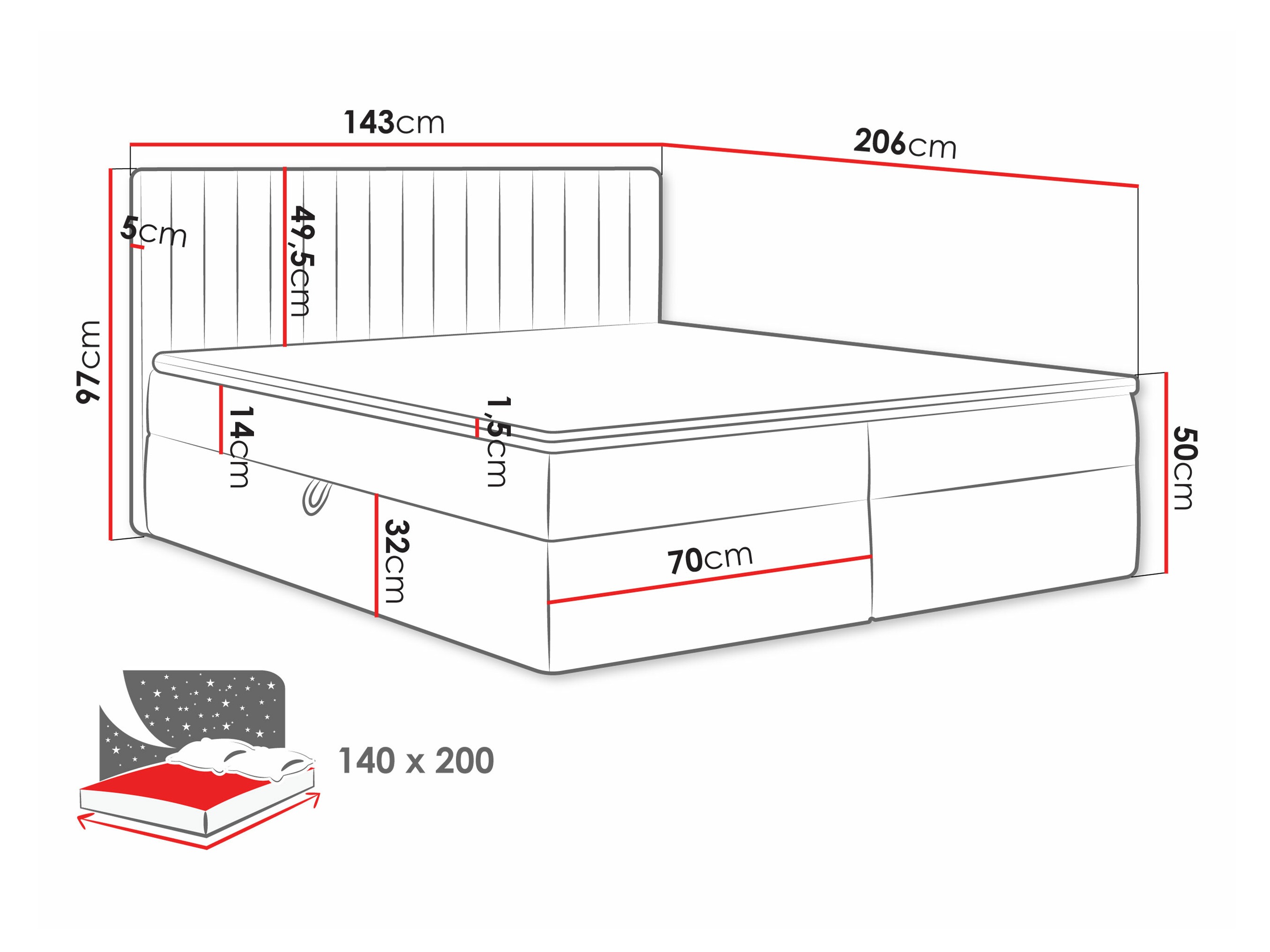 Boxspring Comfivo 481 (Manila 18)