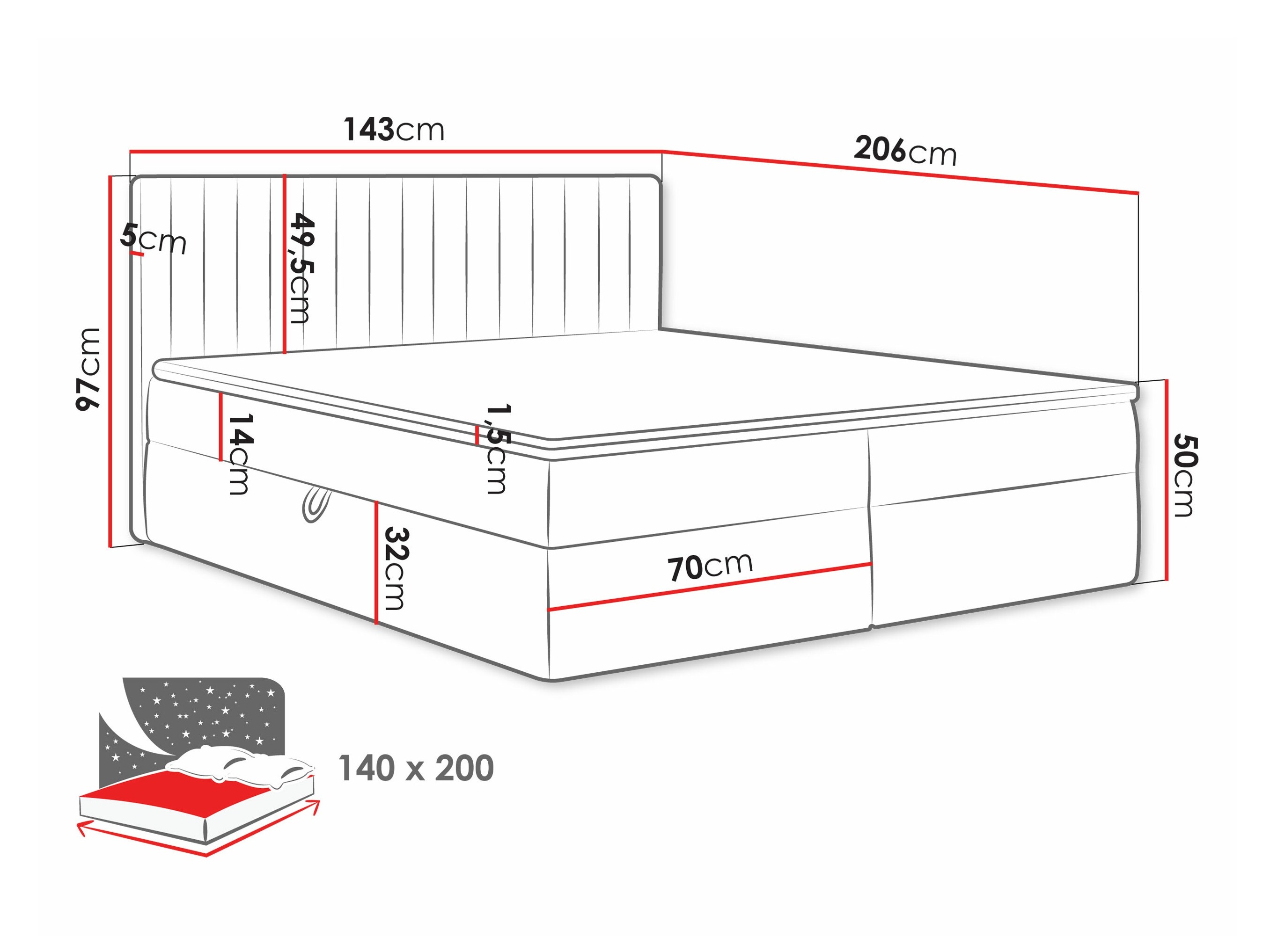Boxspring Comfivo Apis I (Polo 872)
