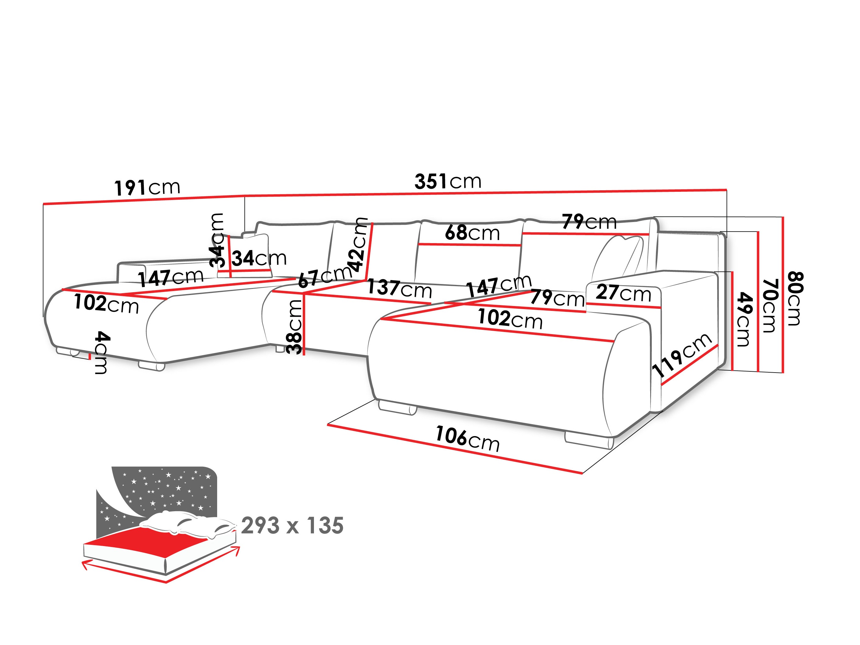Hoekbank Comfivo 483 (Coral 75)
