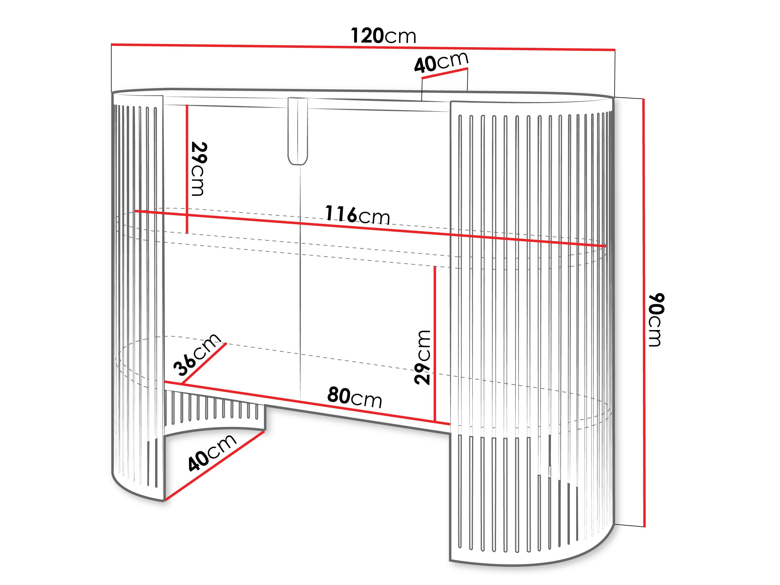 Dressoir Oswego 140 (Zwart + Zwart marmer)