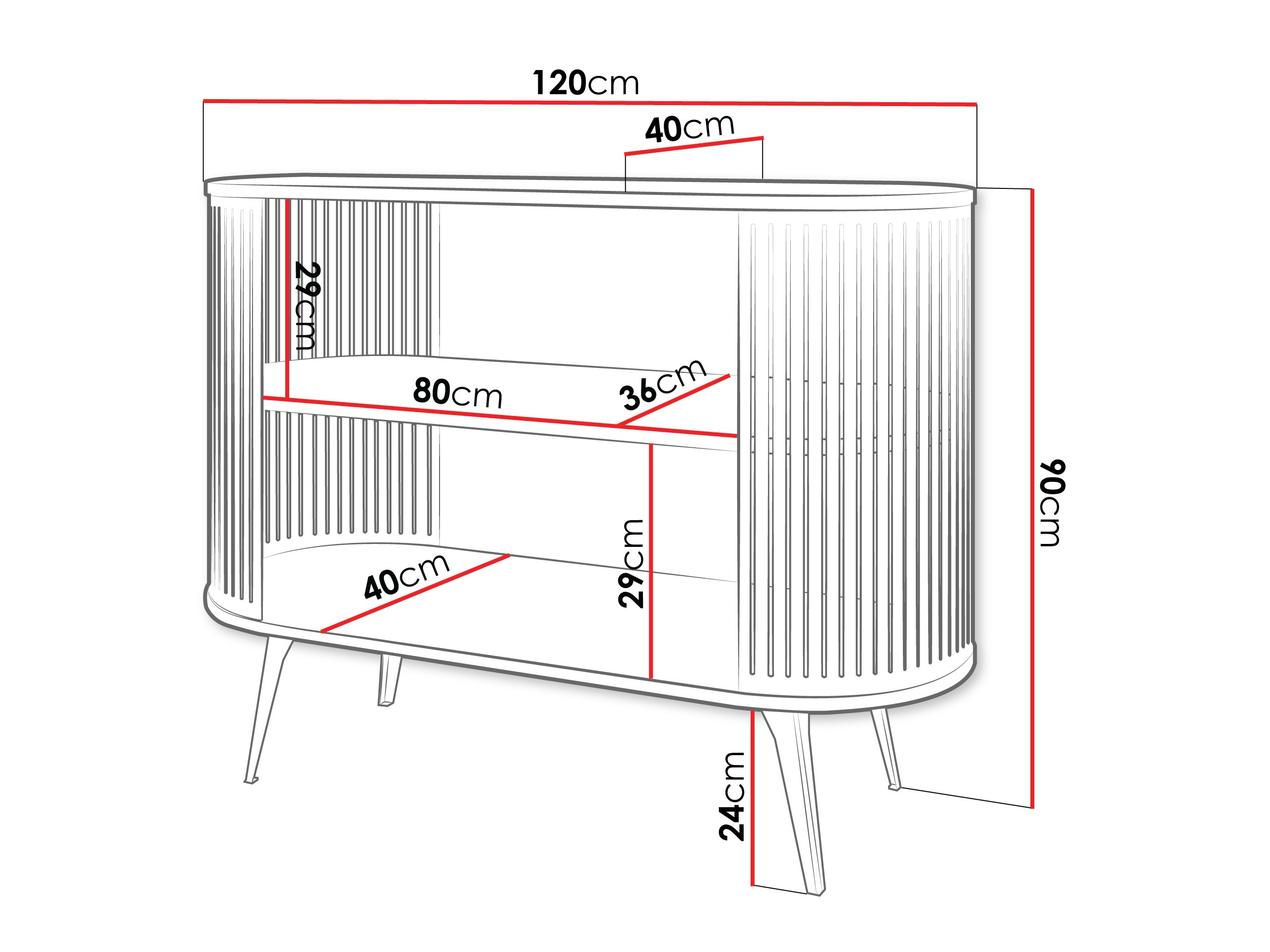 Boekenkast Oswego 148 (Roze + Wit)