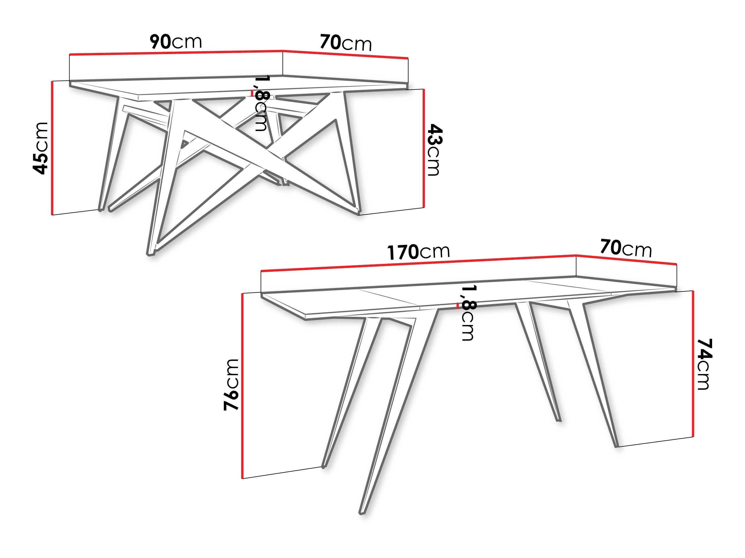 Transformeerbare salontafel Oswego 150 (Ambachtelijke gouden eik + Zwart)