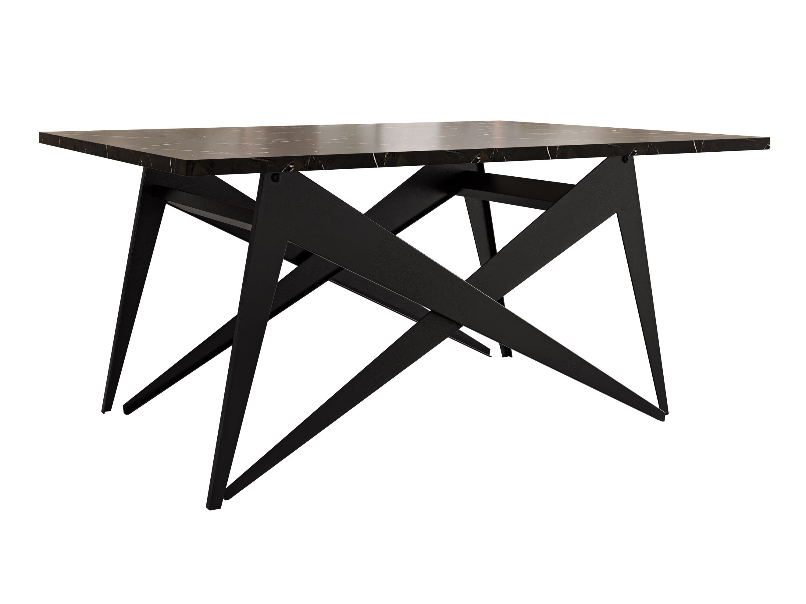 Transformeerbare salontafel Oswego 150 (Zwart marmer + Zwart)