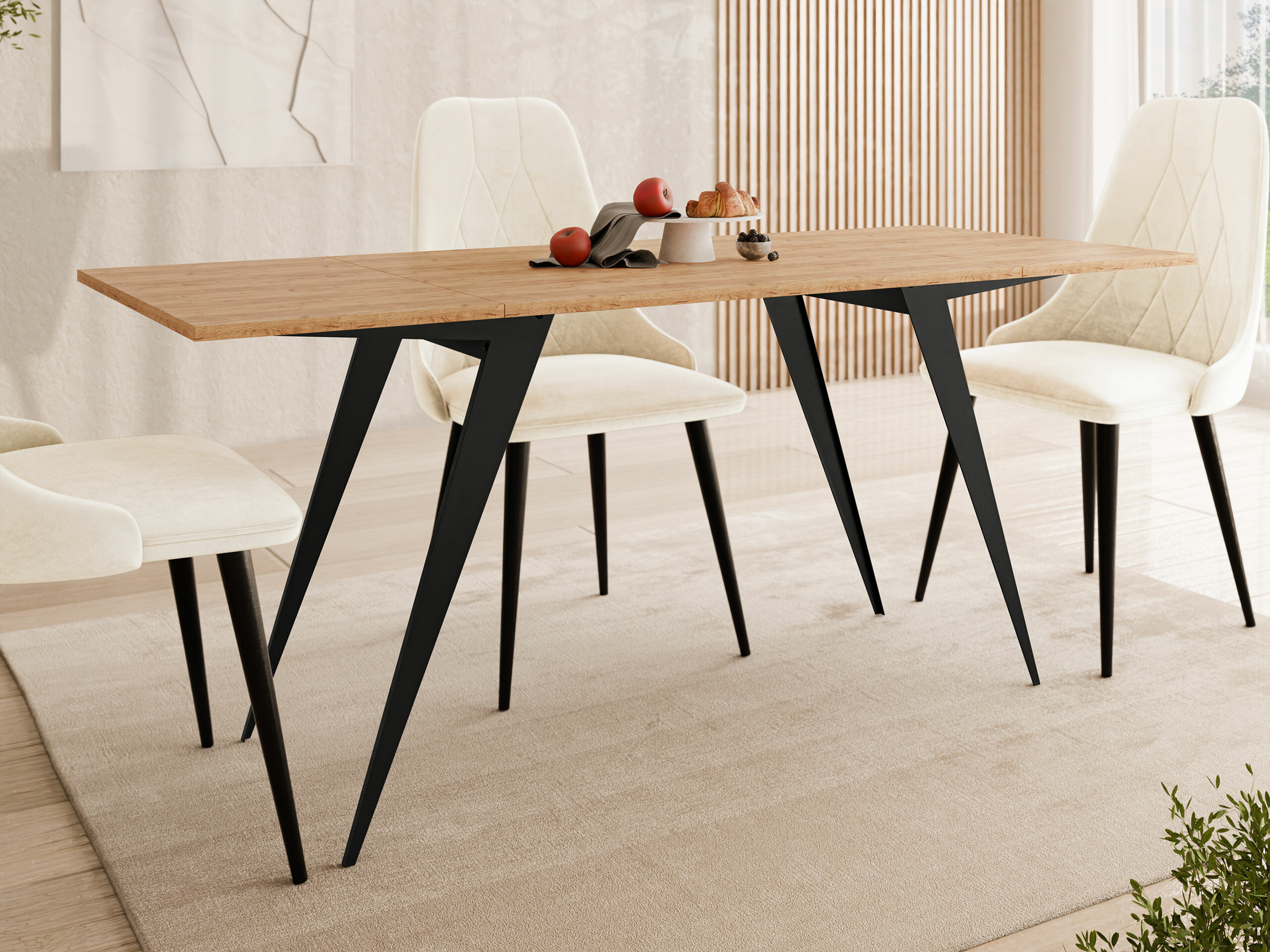Transforming salontafel Oswego 150 (Ambachtelijke gouden eik + Zwart)