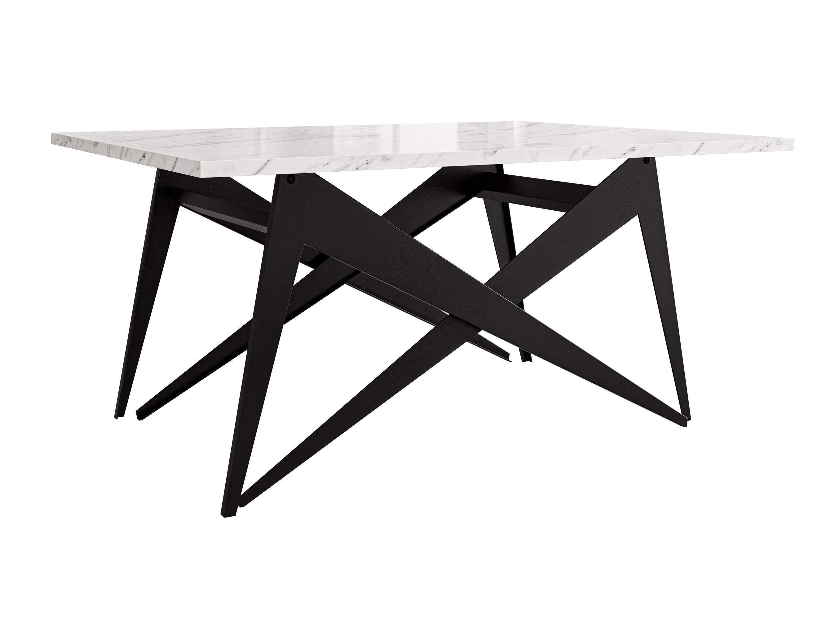 Transforming salontafel Oswego 150 (Wit marmer + Zwart)