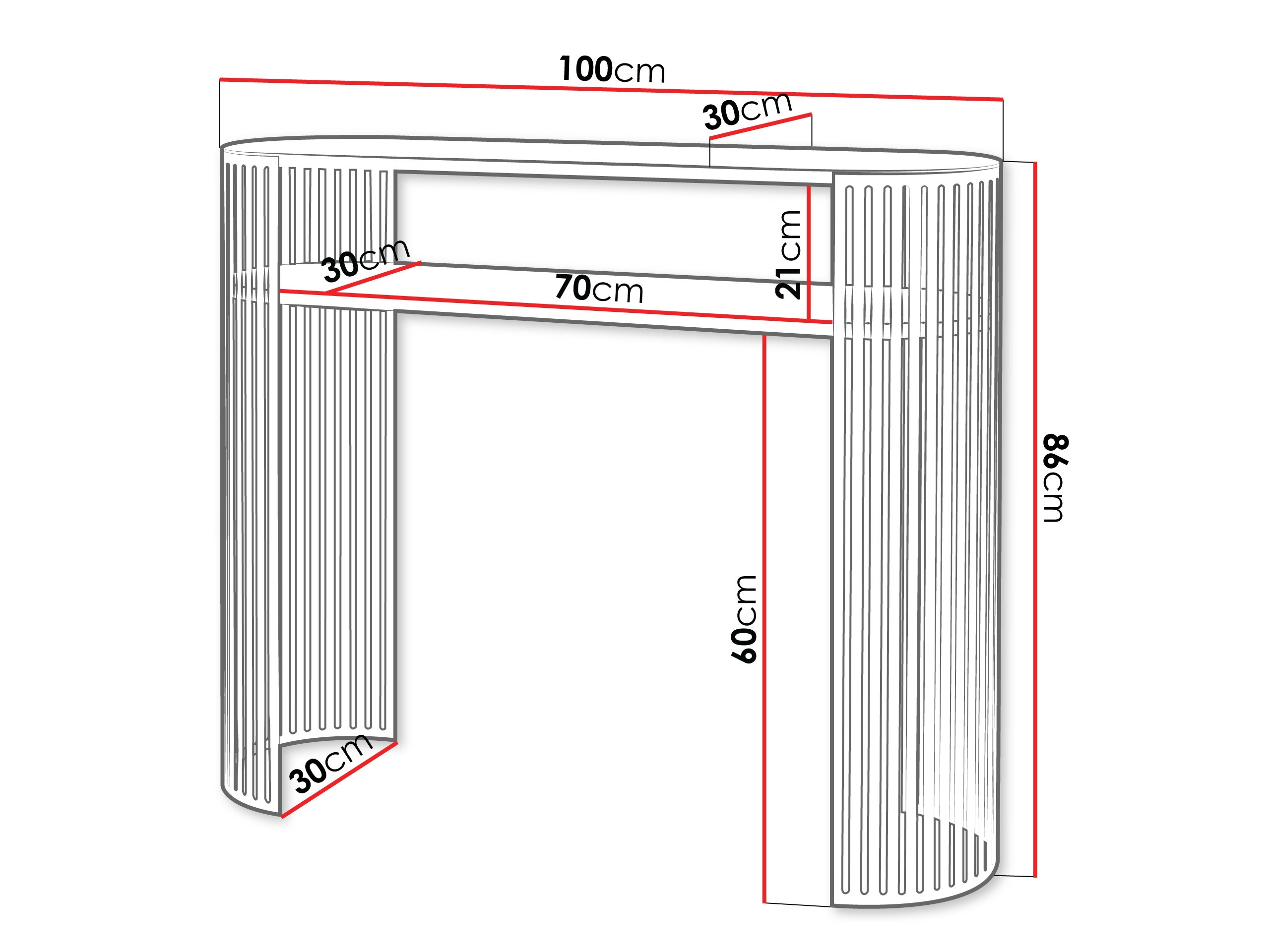 Wandtafel Sordore 134 (Gouden + Wit)