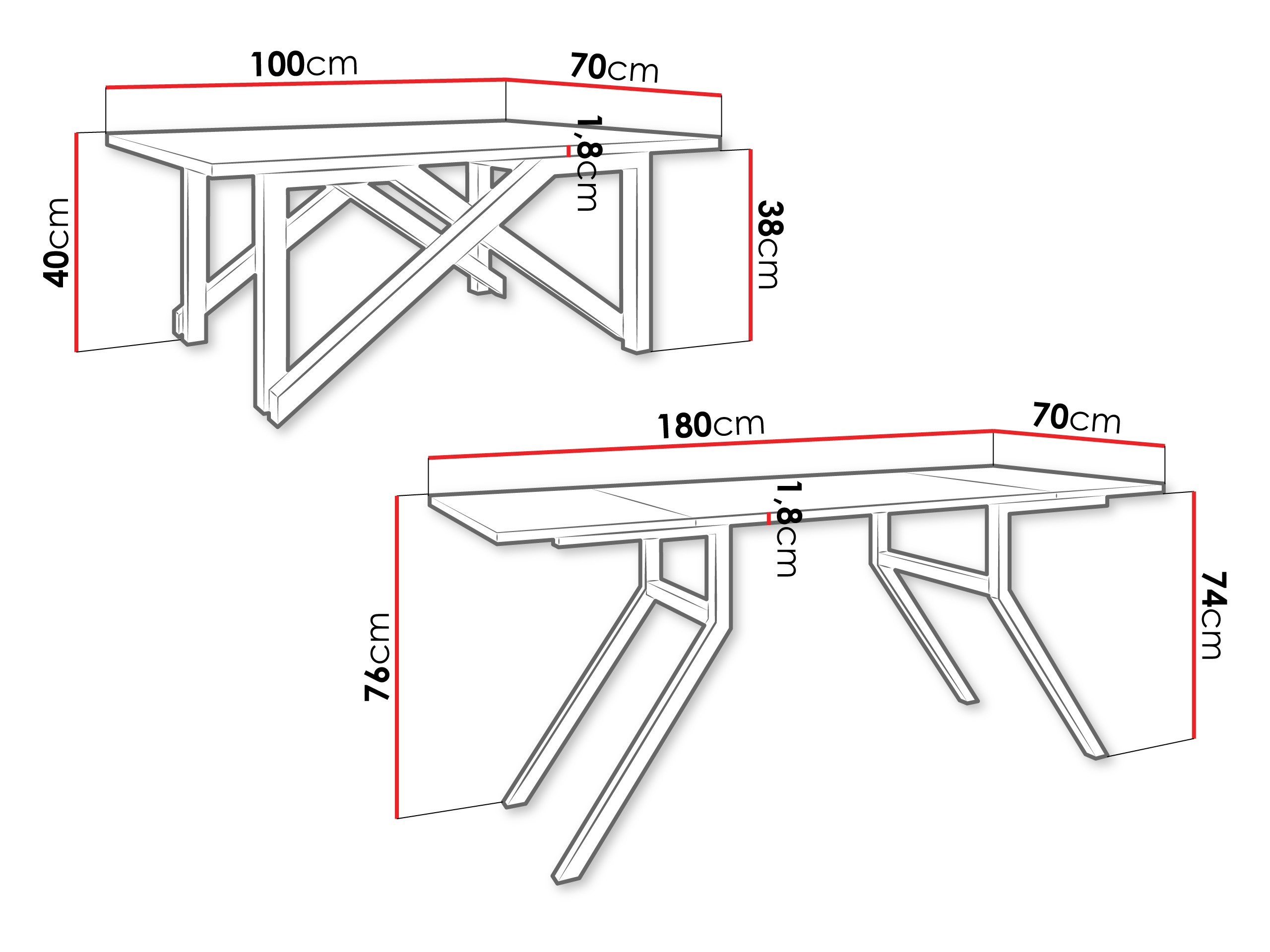 Salontafel transformator Oswego 151 (Ambachtelijke gouden eik + Zwart)