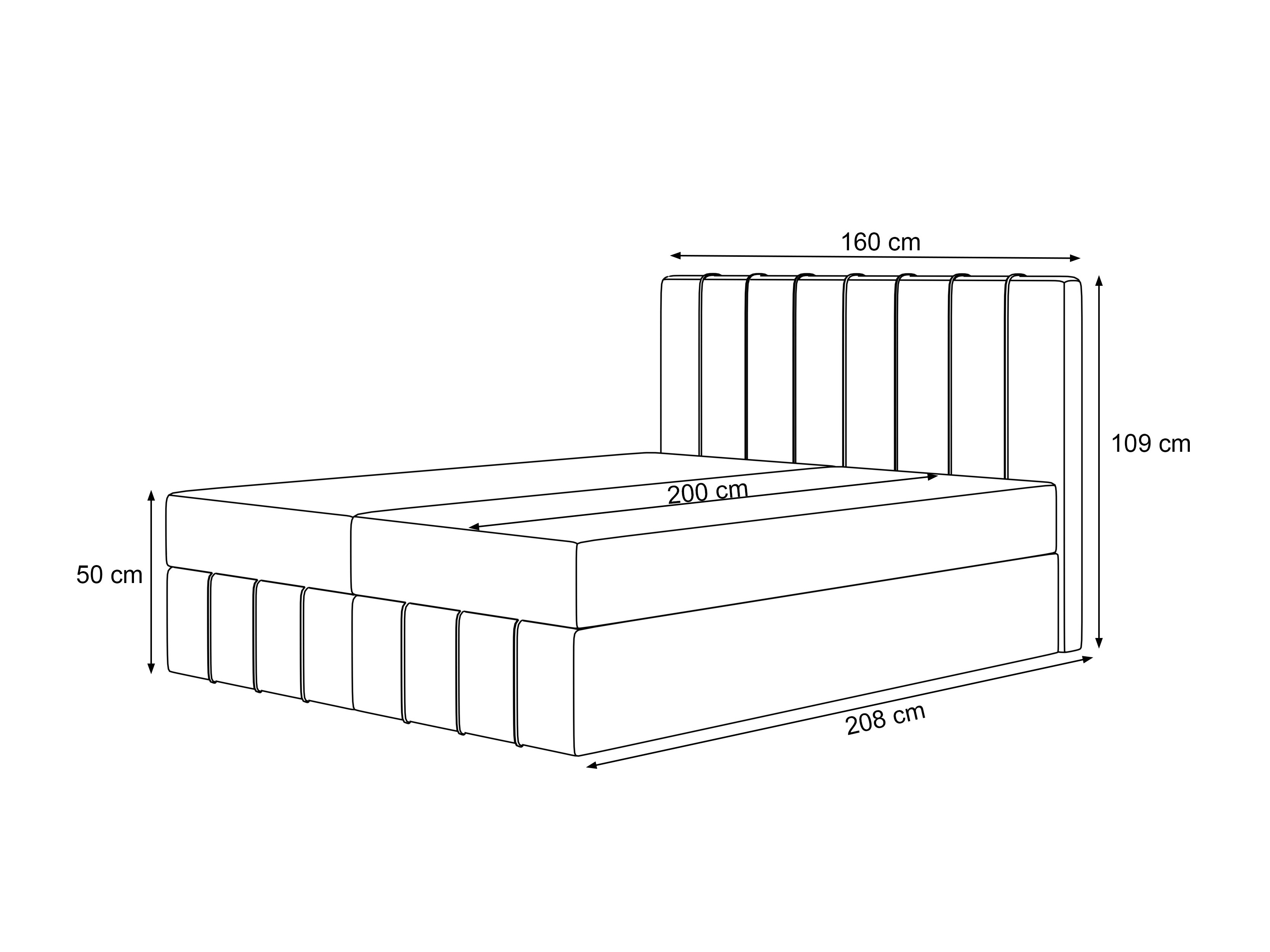 Boxspring Martinez 125 (Lumi 84)