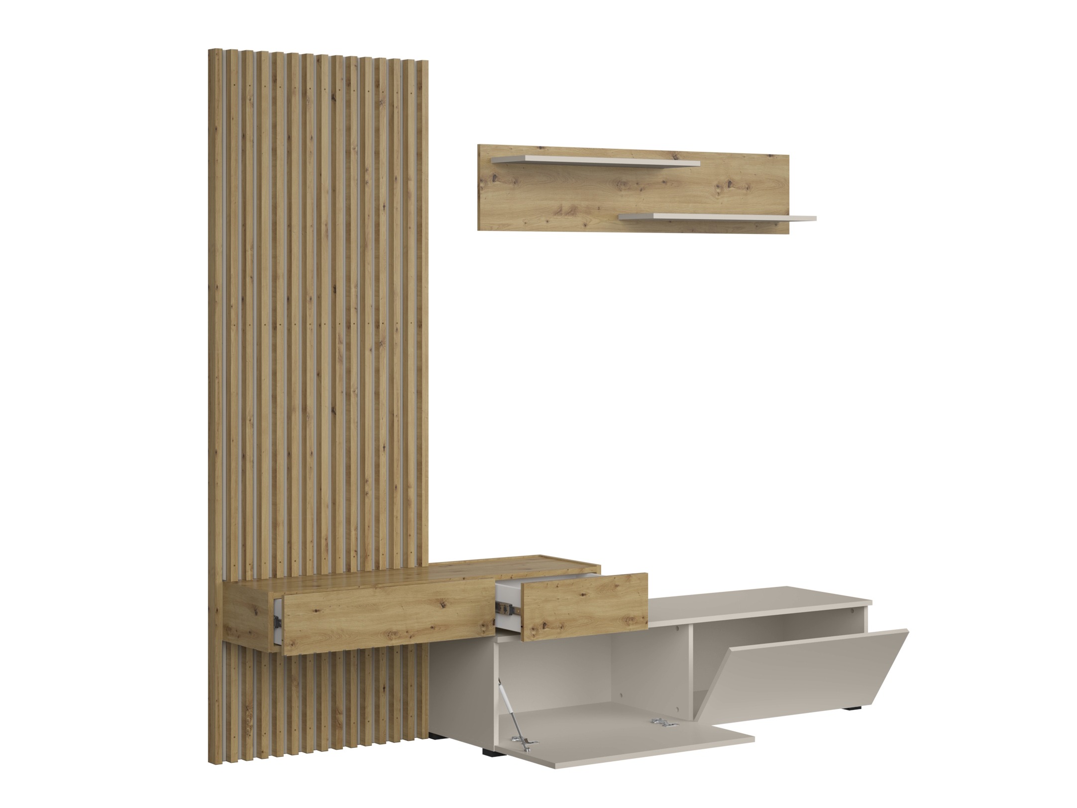 Woonkamerset Houston 2086 (Artisan eiken + Kasjmier)