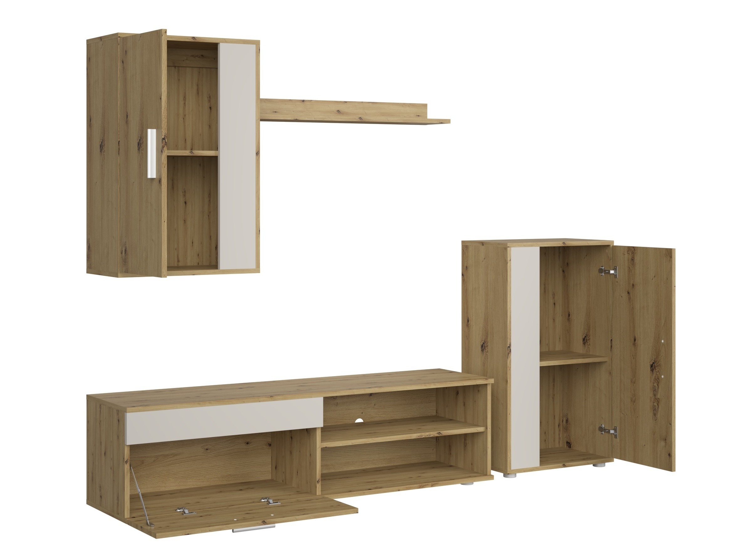 Woonkamerset Houston 2087 (Artisan eiken + Kasjmier)