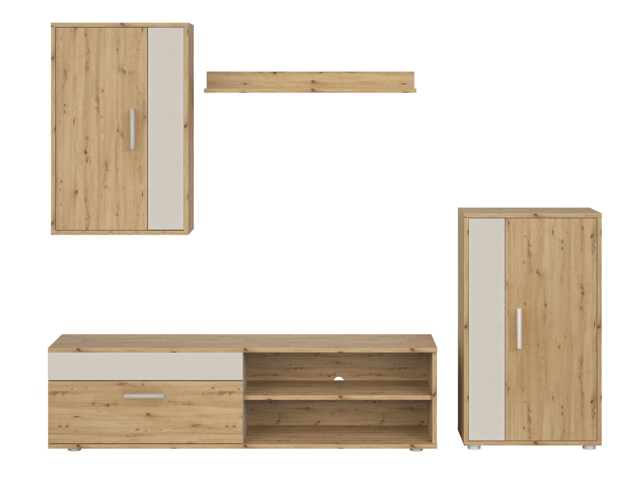 Woonkamerset Houston 2087 (Artisan eiken + Kasjmier)