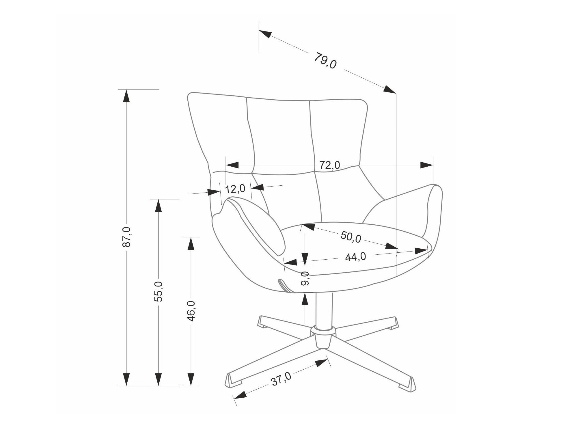 Fauteuil Houston 2088 (Grijs)