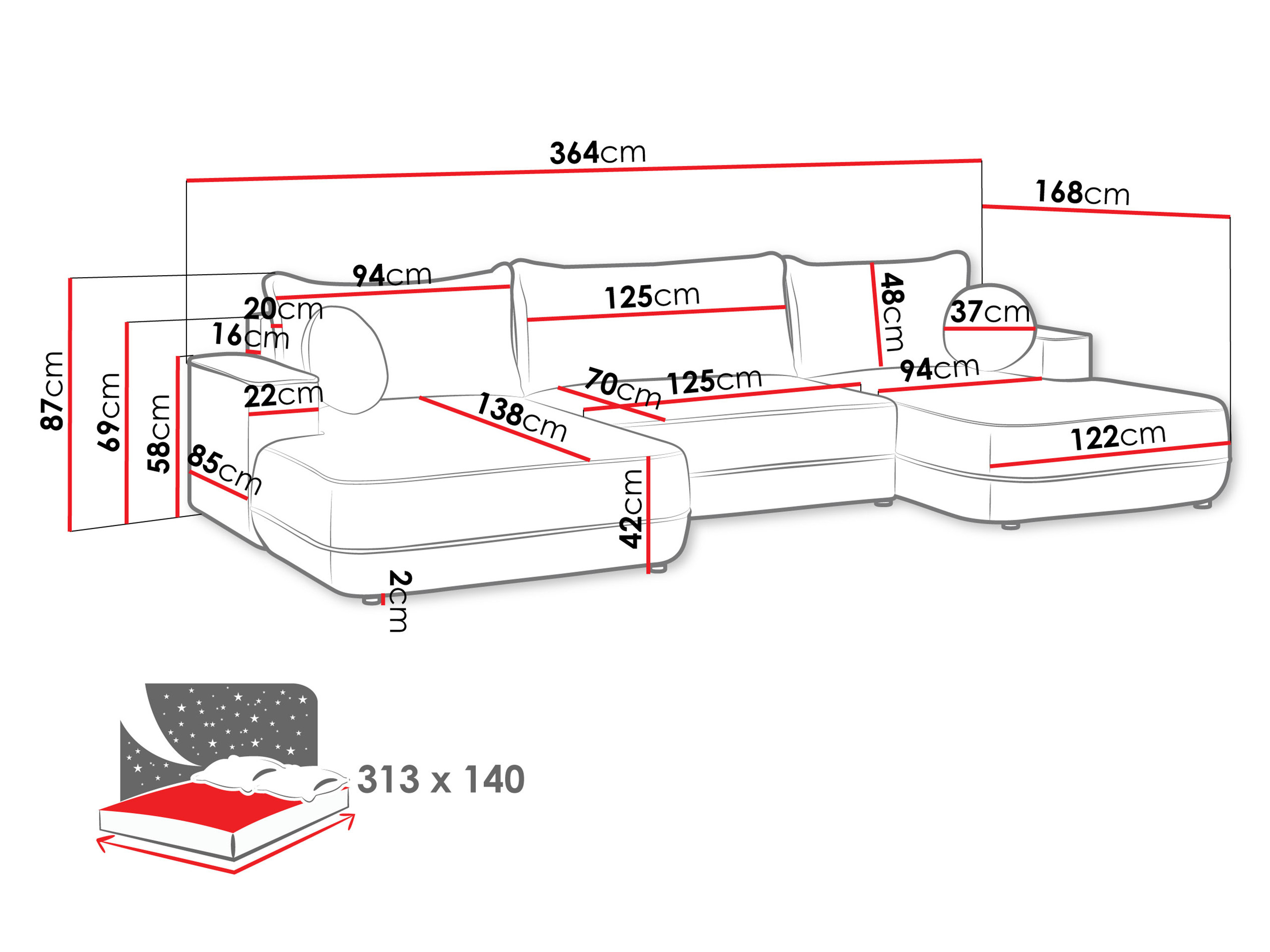 Hoekbank Bountiful 100 (Velo 621)