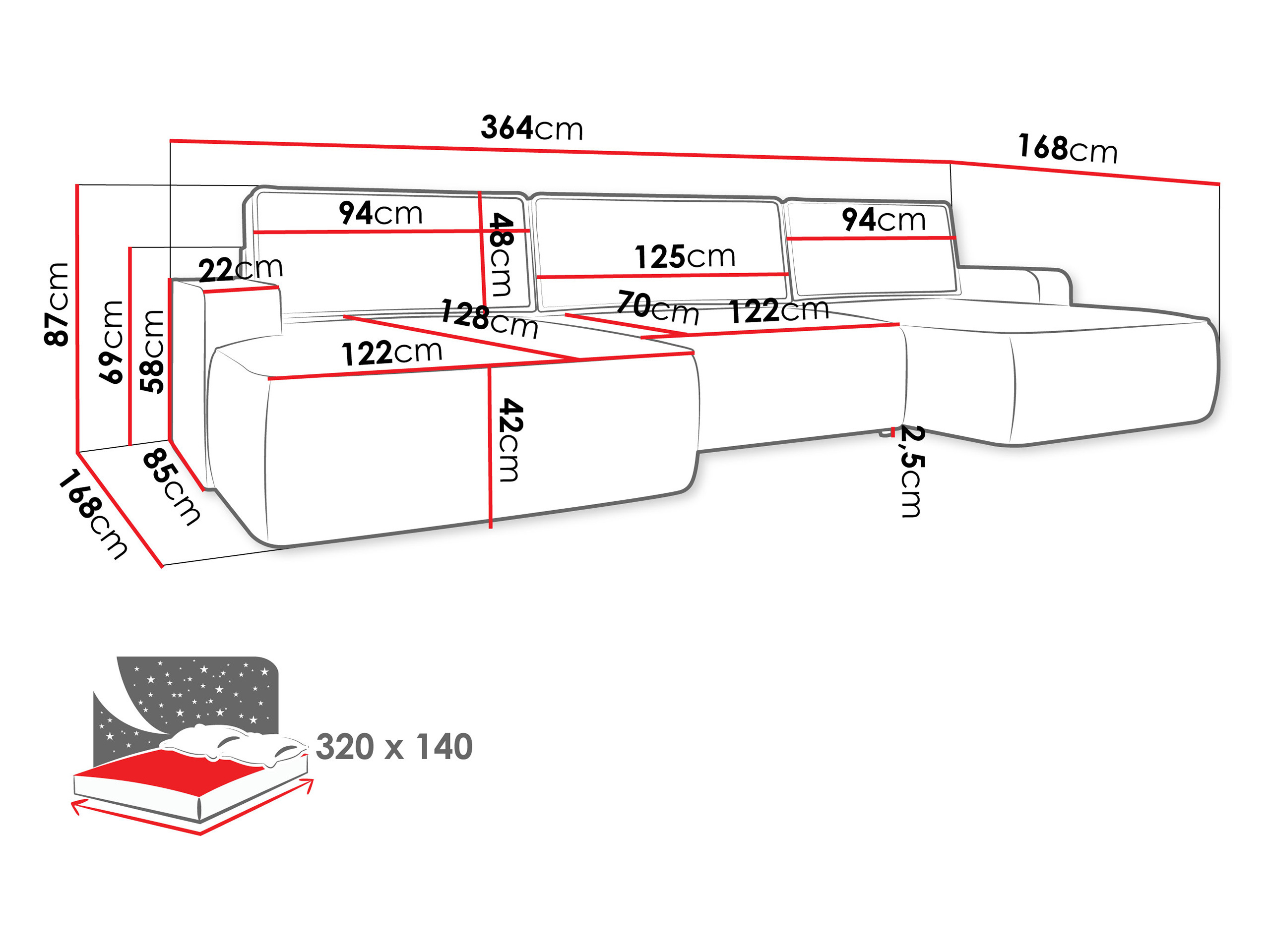 Hoekbank Bountiful 106 (Velo 623)