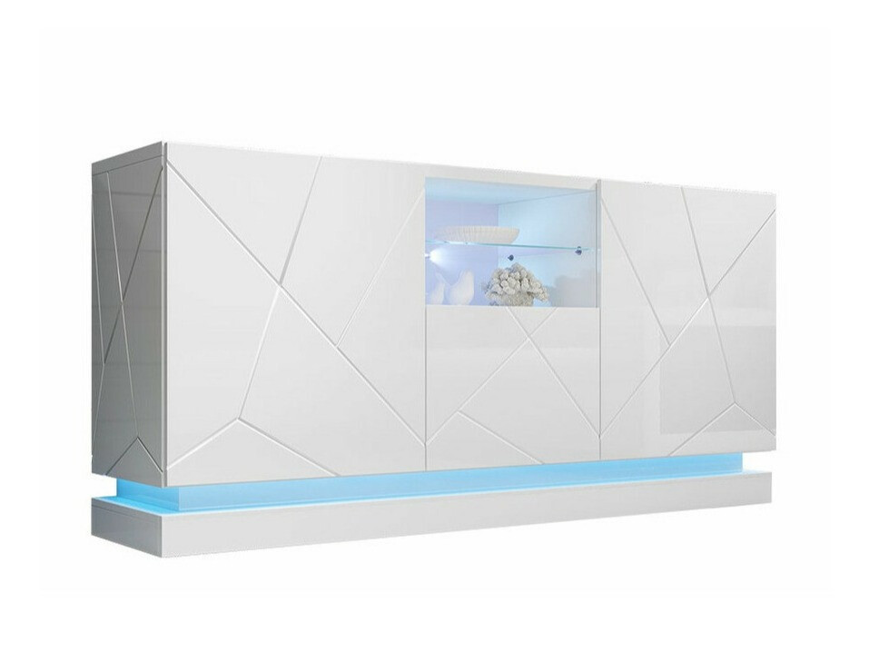 Dressoir Linar (Wit + Glanzend wit)