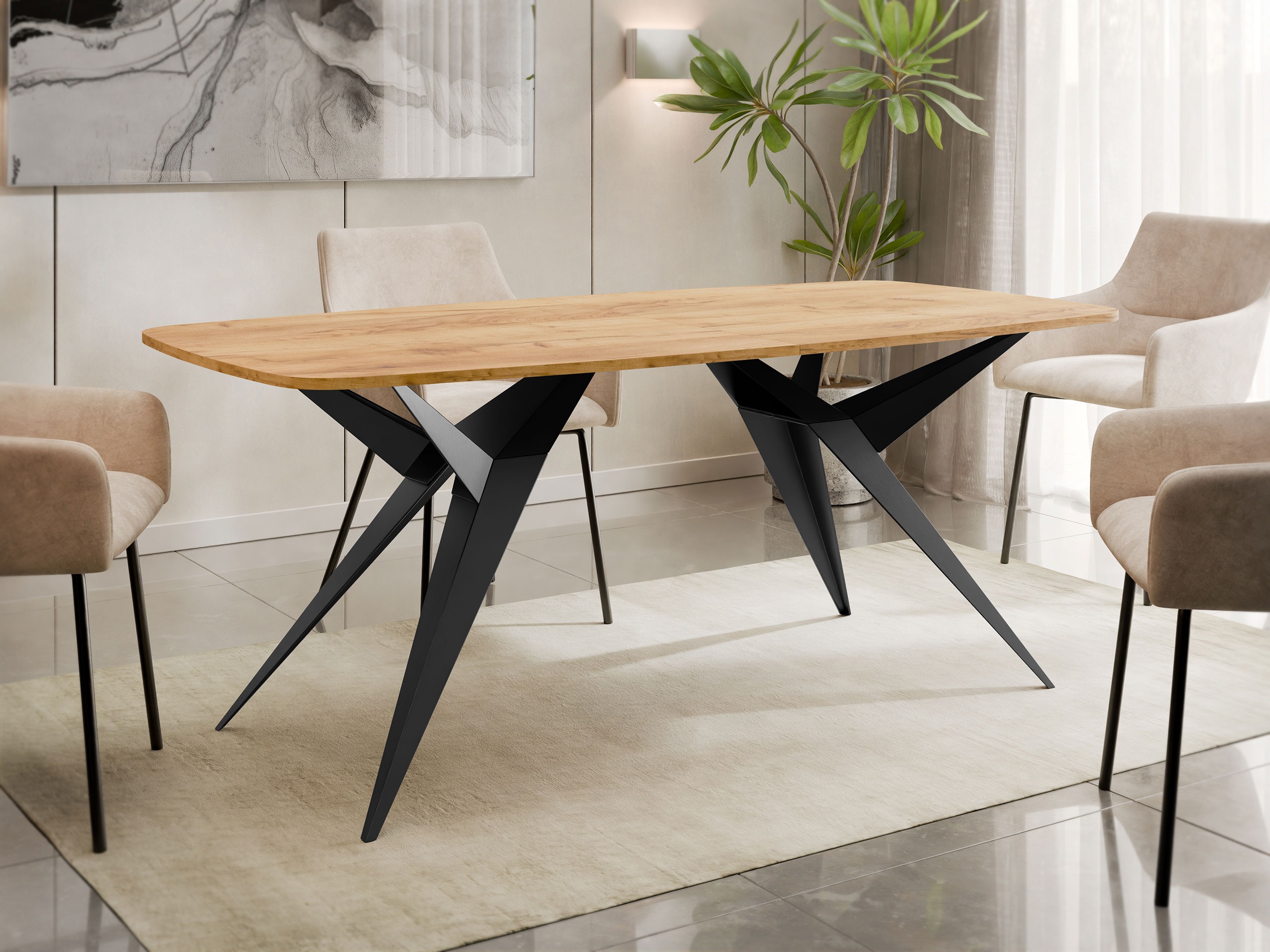 Tafel Oswego 152 (Ambachtelijke gouden eik)