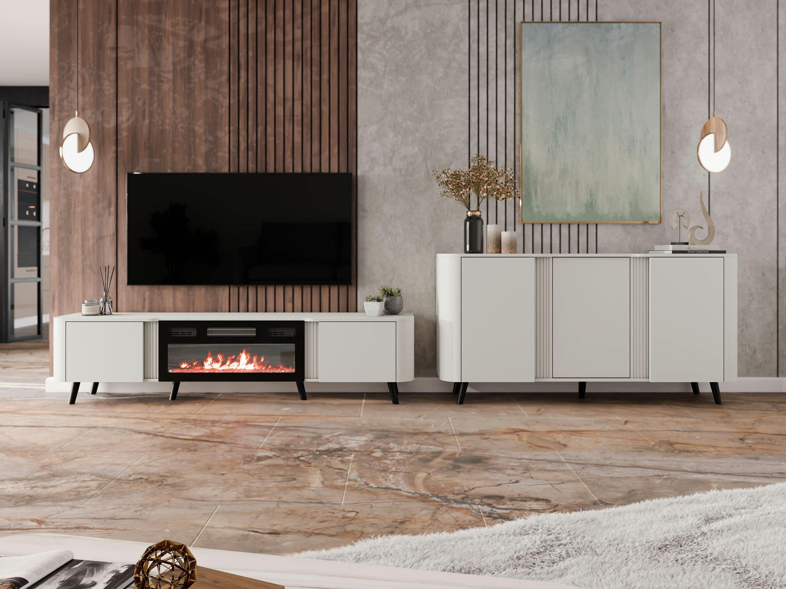 Dressoir Charlotte 201 (Kasjmier + Zwart)