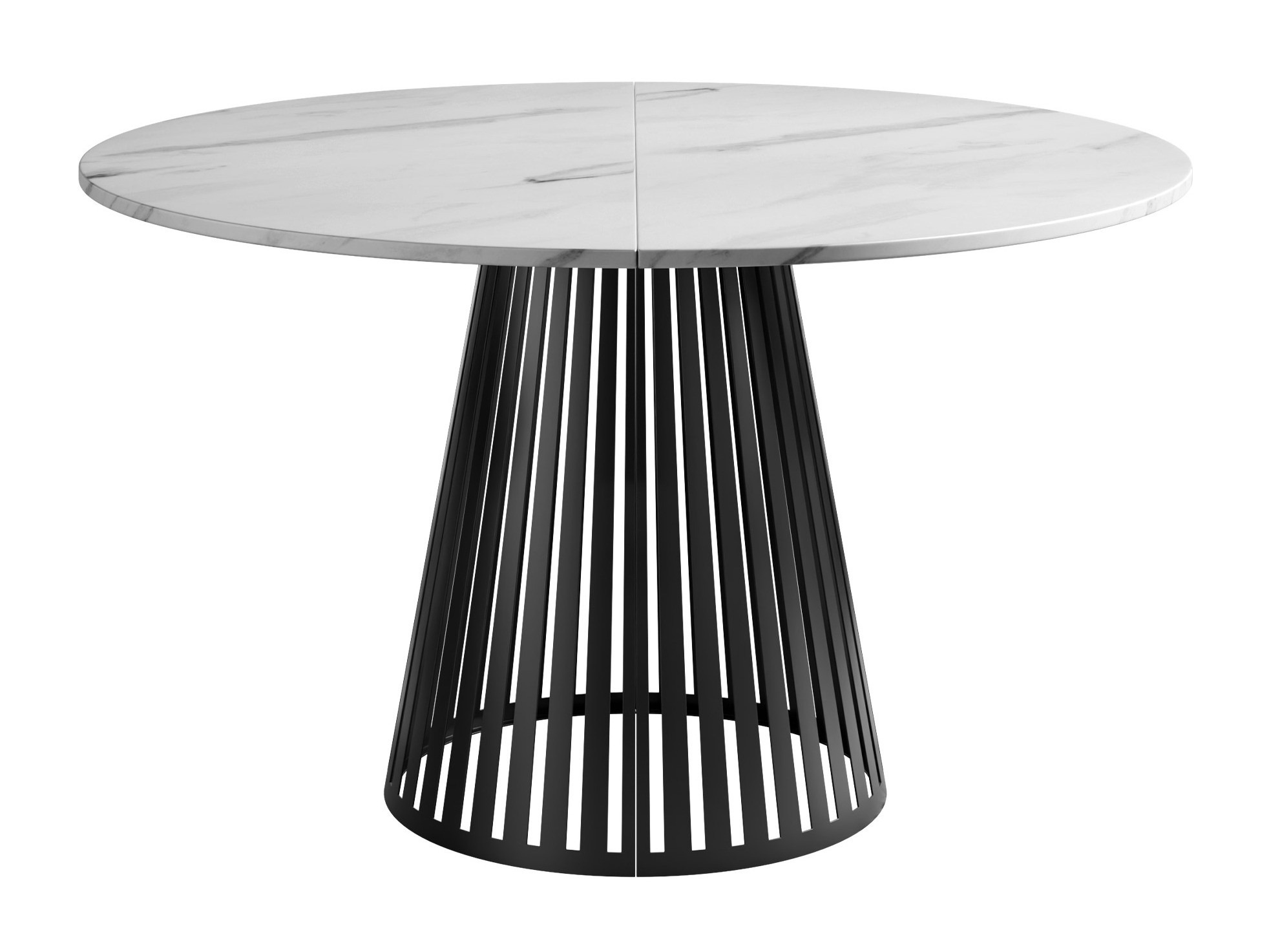 Tafel Prudentia II (Wit marmer + Zwart)