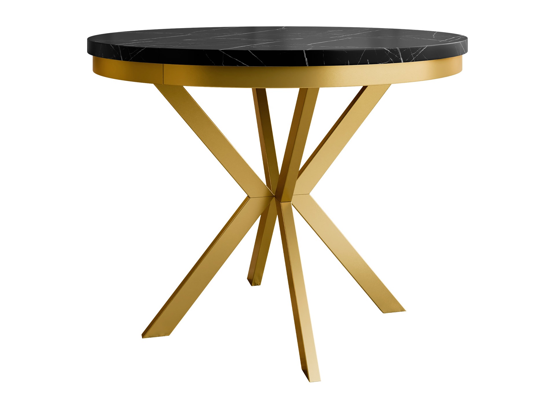 Tafel Oswego 157 (Zwart marmer + Gouden)