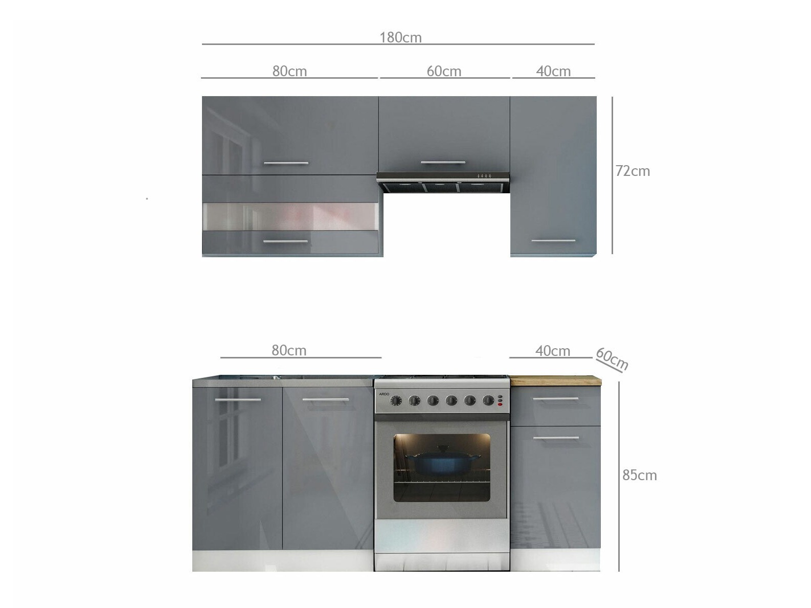 Modulaire keukenset Tiffa Grey 100