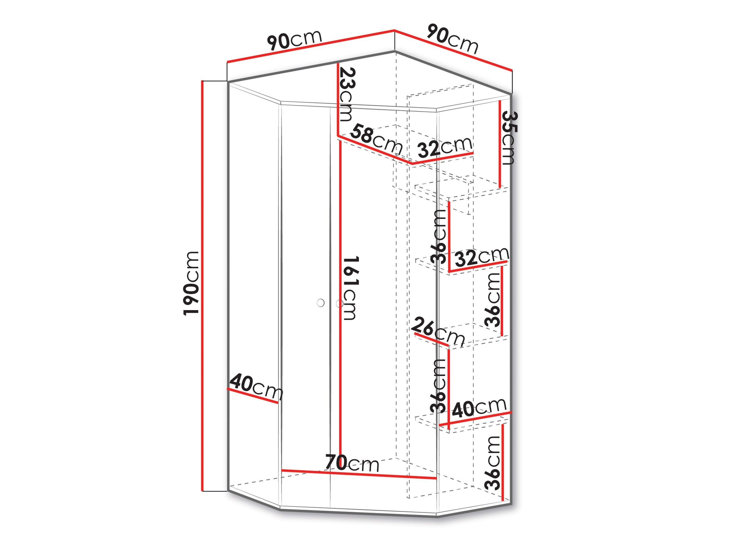 Hoekkledingkast Tesmonu 101