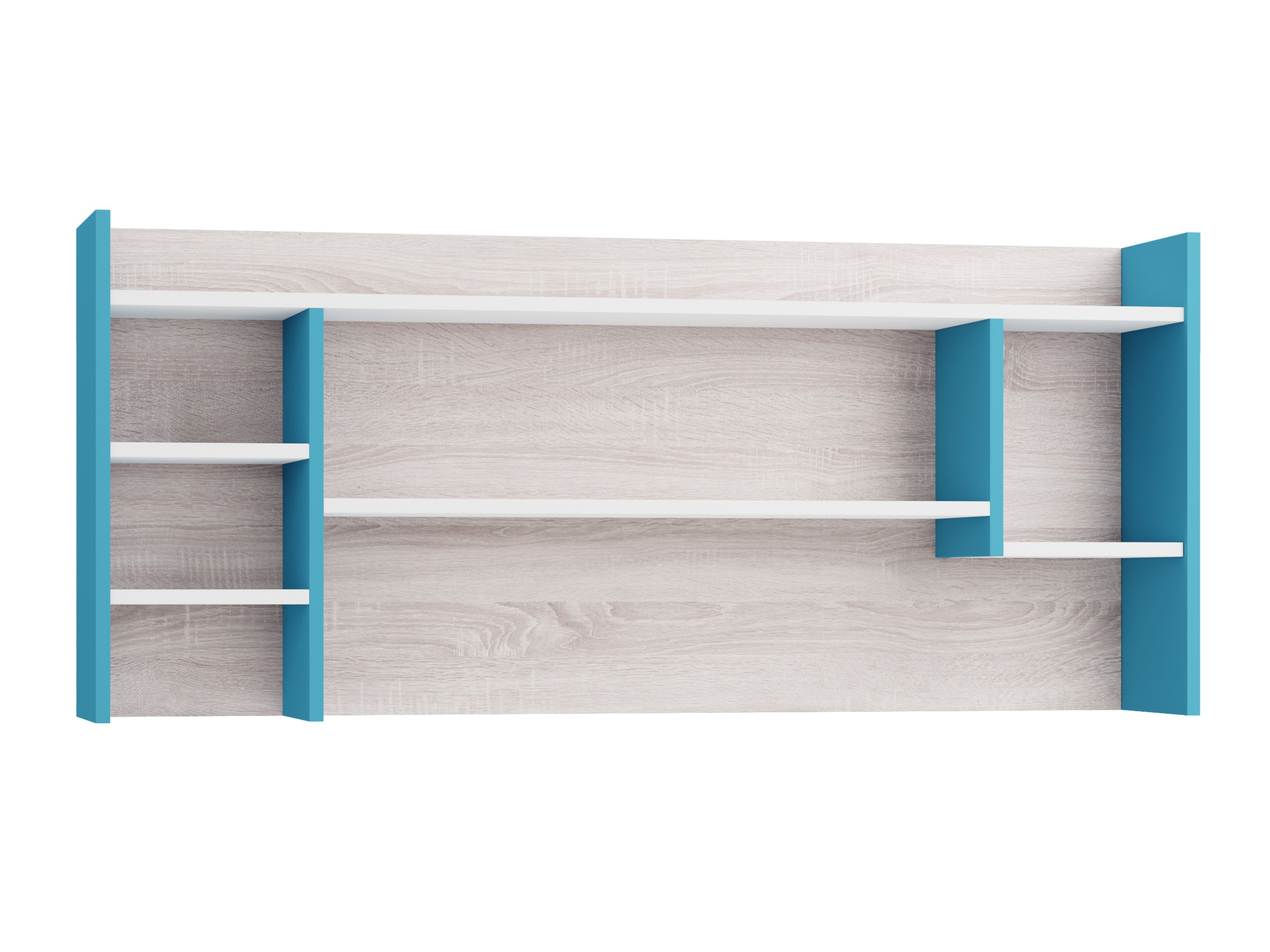 Wandplank Camteso 109 (Wit + Eiken + Turquoise)