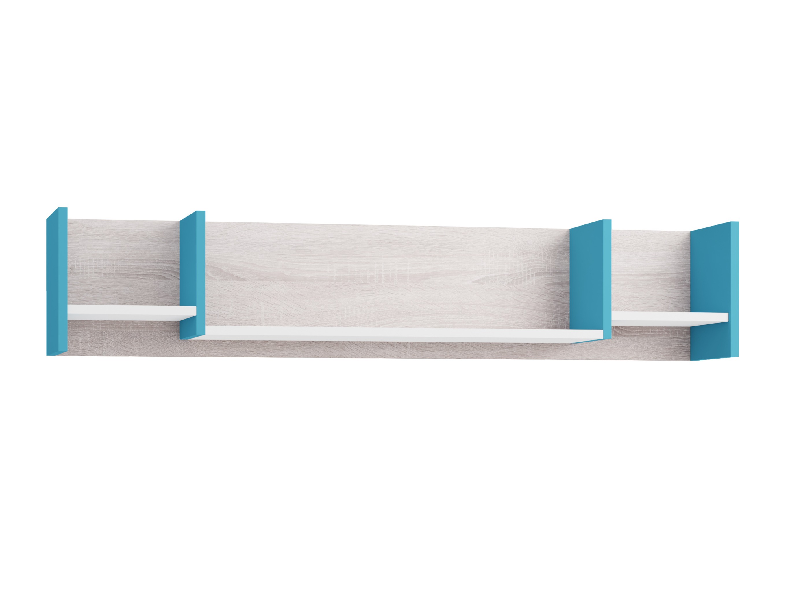 Wandplank Camteso 111 (Wit + Eiken + Turquoise)
