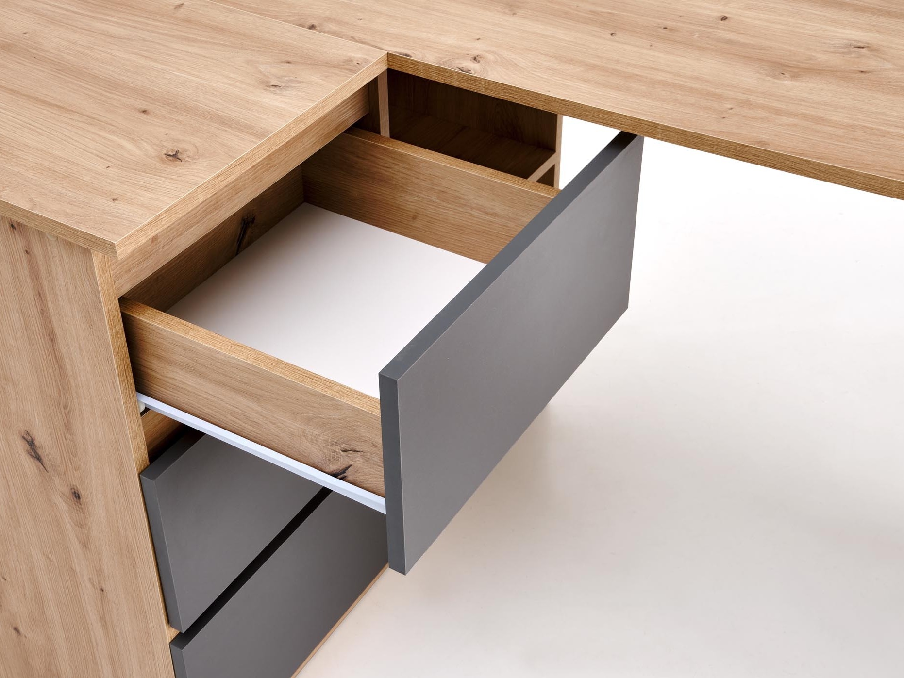 Hoekbureau Houston 1950 (Grafiet + Artisan eiken)