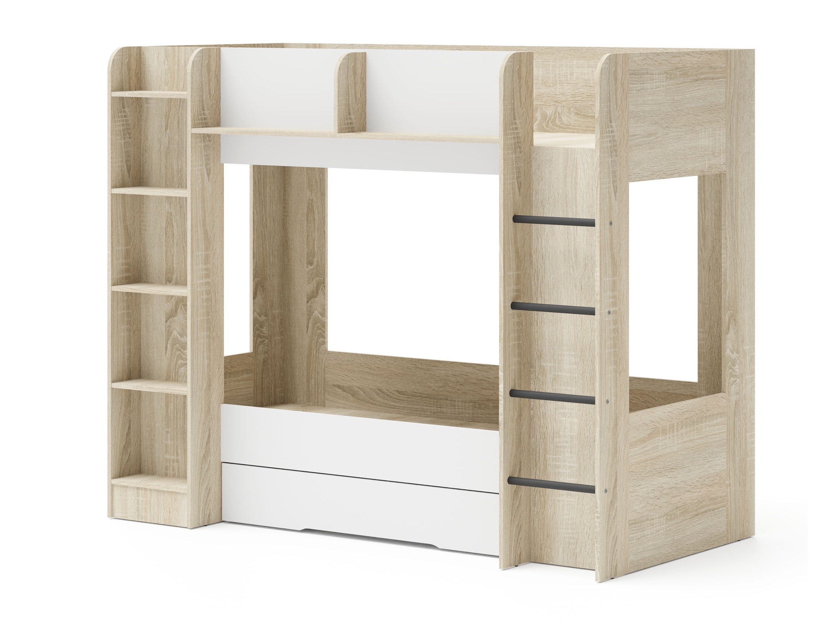 De reeks van de kinderkamer Elitenu 104 (Sonoma eik + Wit)