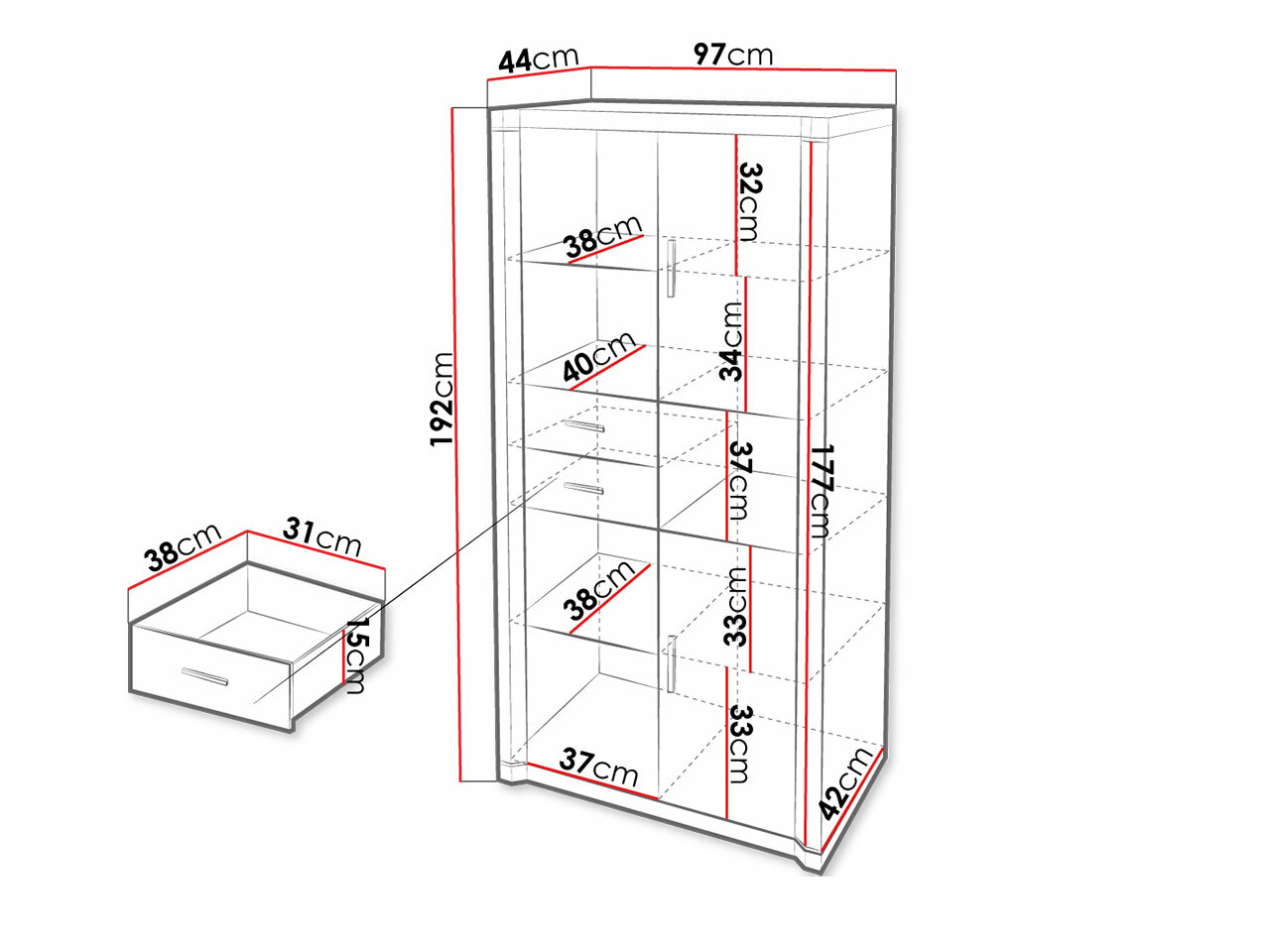 Boekenkast Lorelie 120 (Truffel)