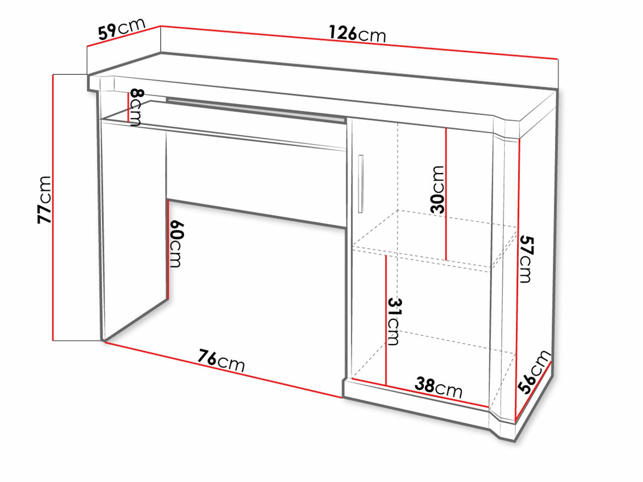 Bureau Lorelie 112 (Truffel eiken)