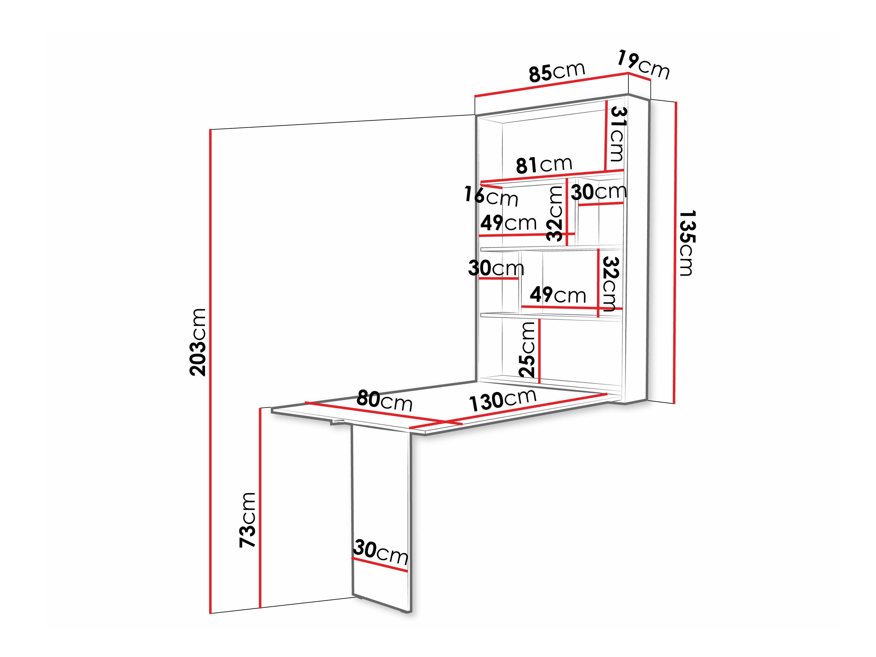 Inklapbare tafel Hartford 428 (Zwart + Wotan eik)
