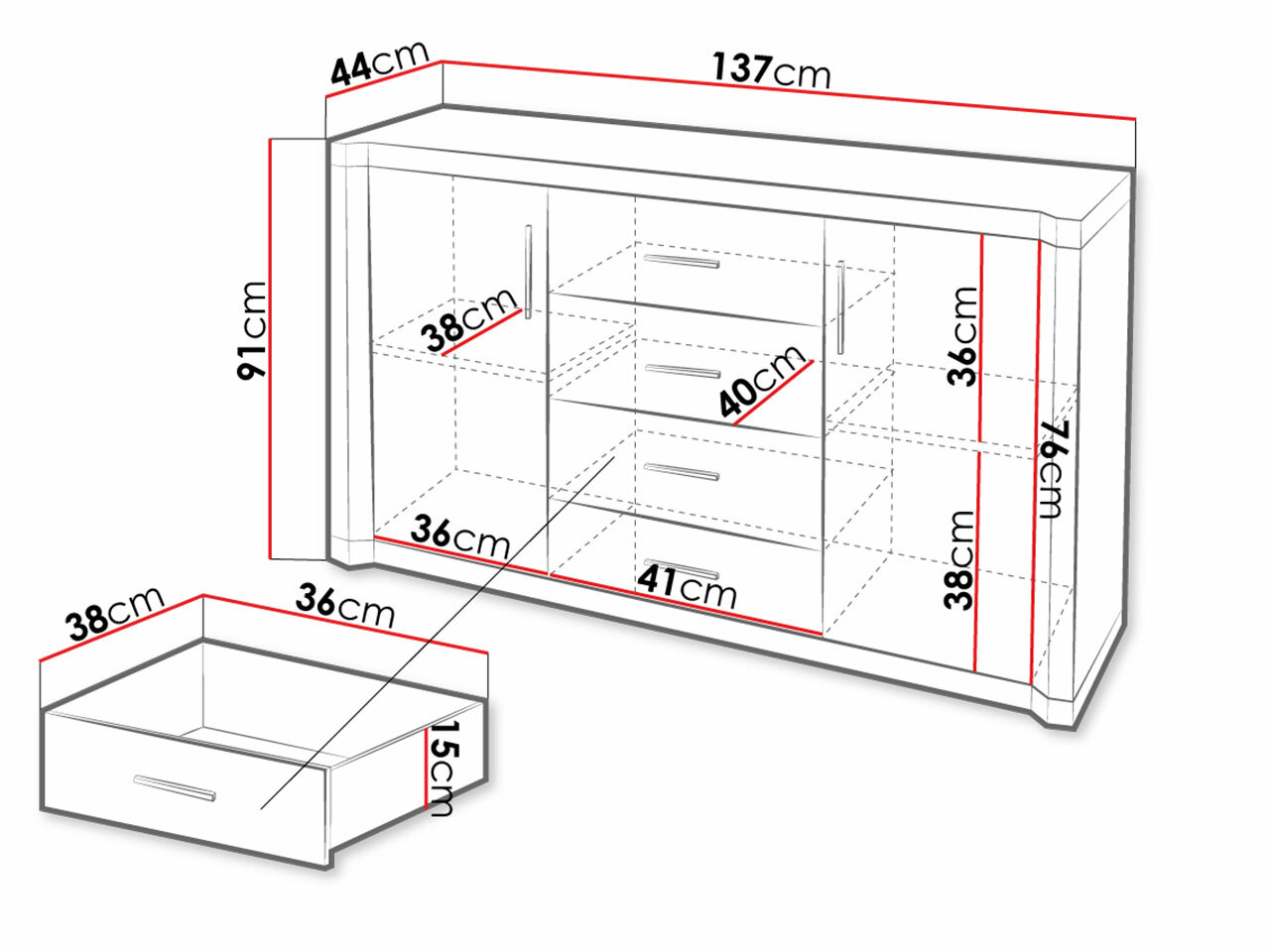 Ladekast Lorelie 104 (Truffel eiken)