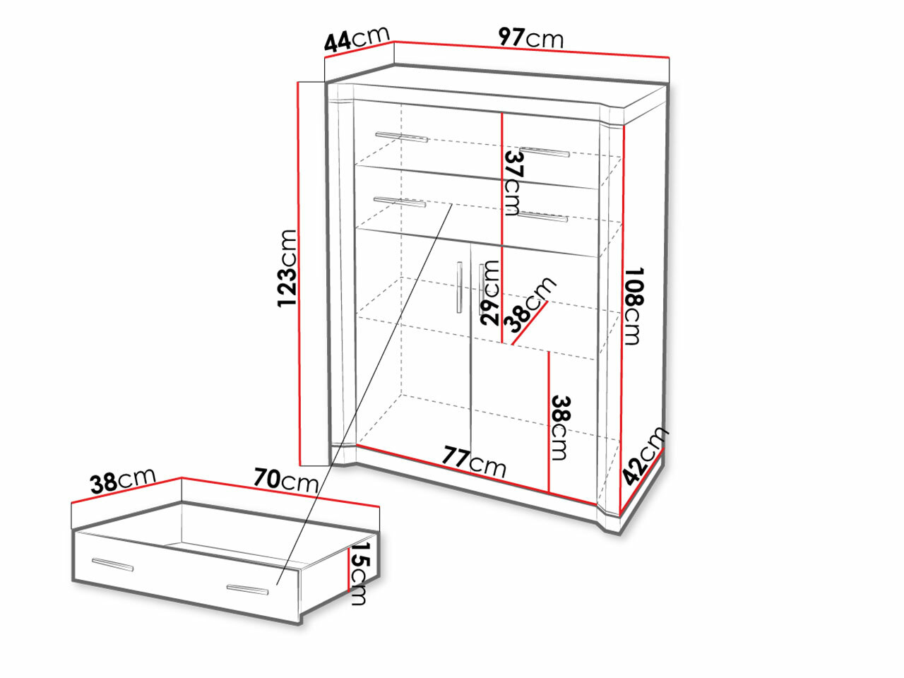 Ladekast Lorelie 105 (Truffel eiken)