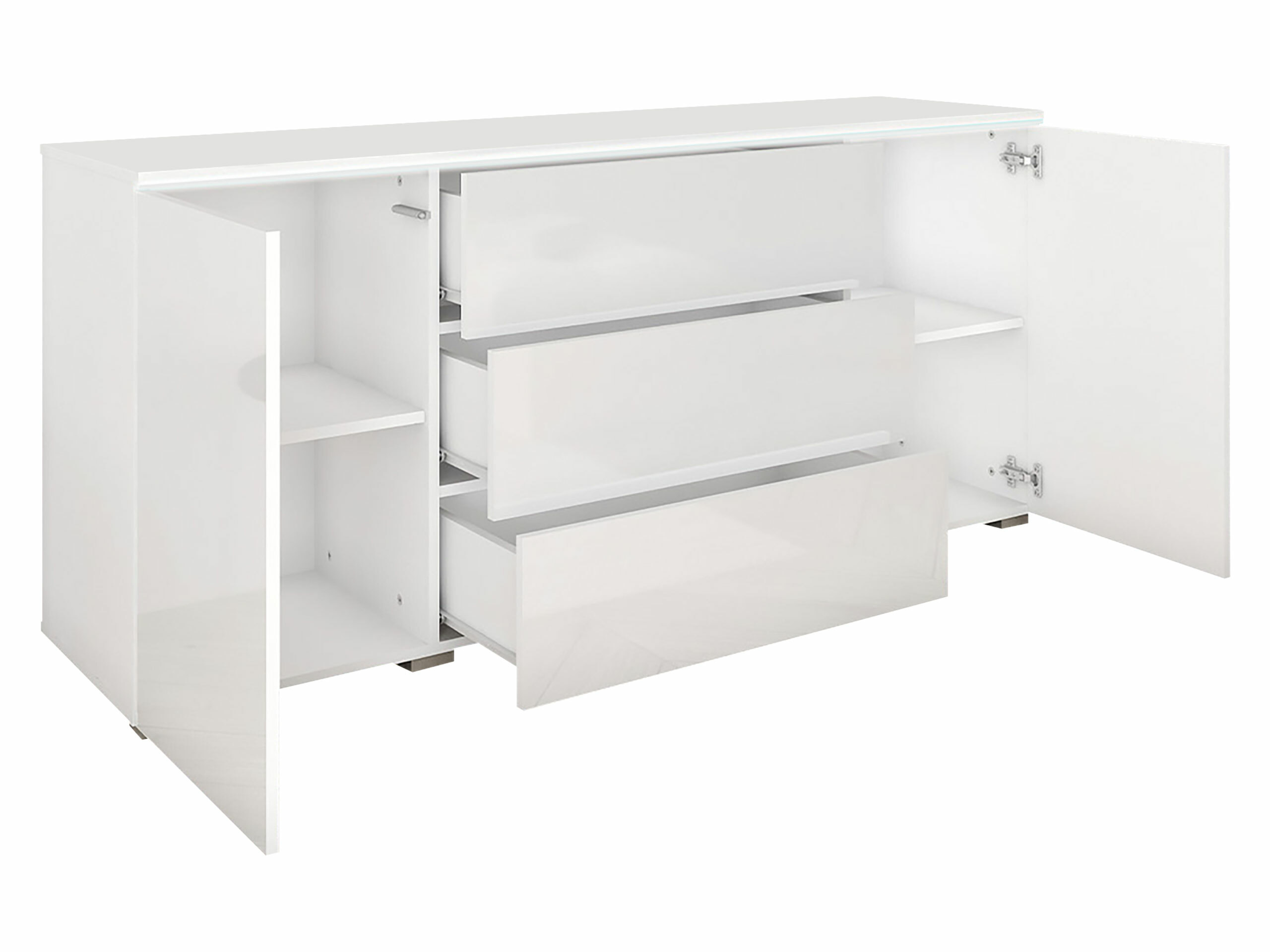 Ladekast Mirfivo 102 (Beton + Glanzend wit)