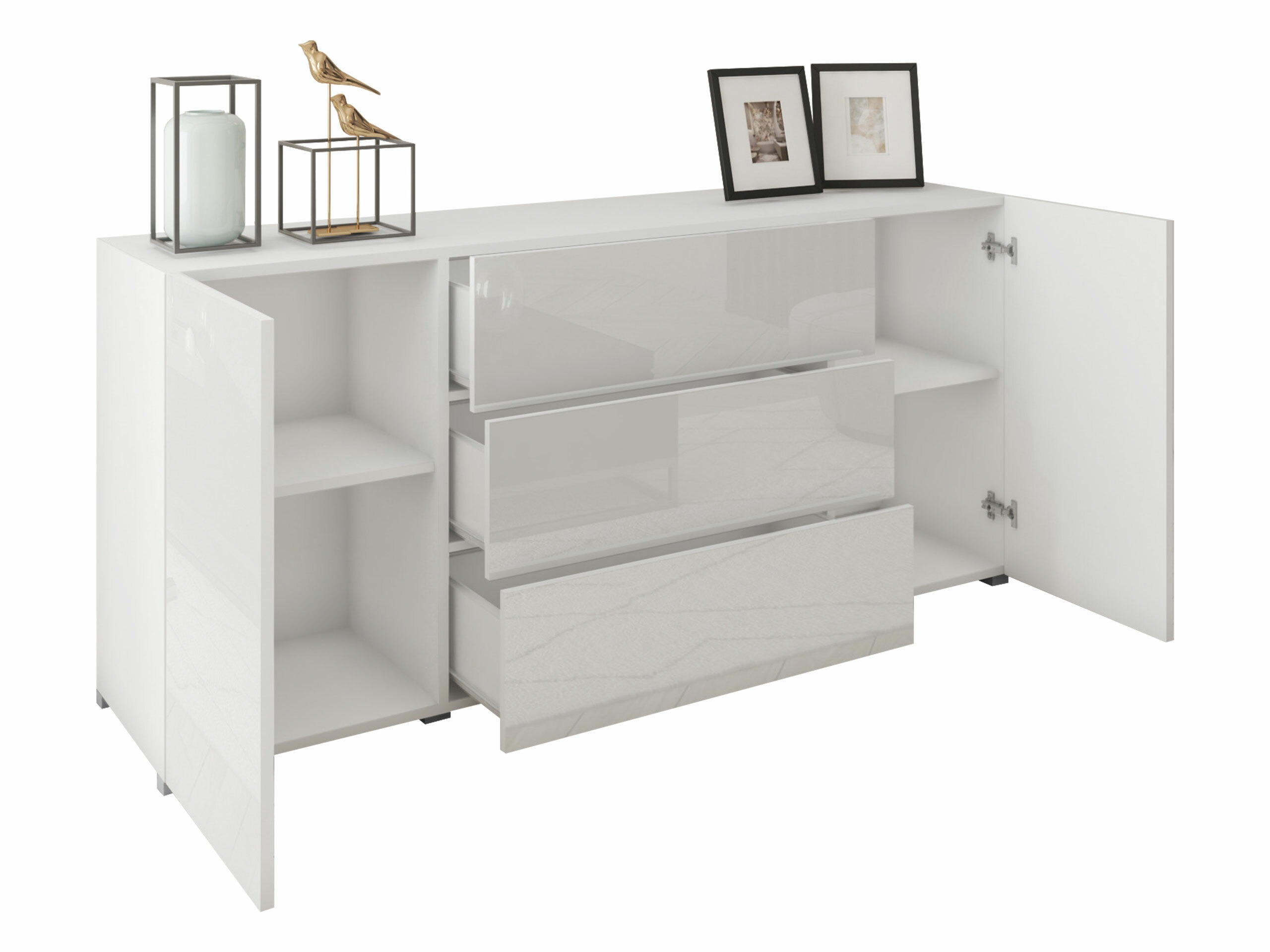 Ladekast Sarasota 191 (Wit + Glanzend wit)