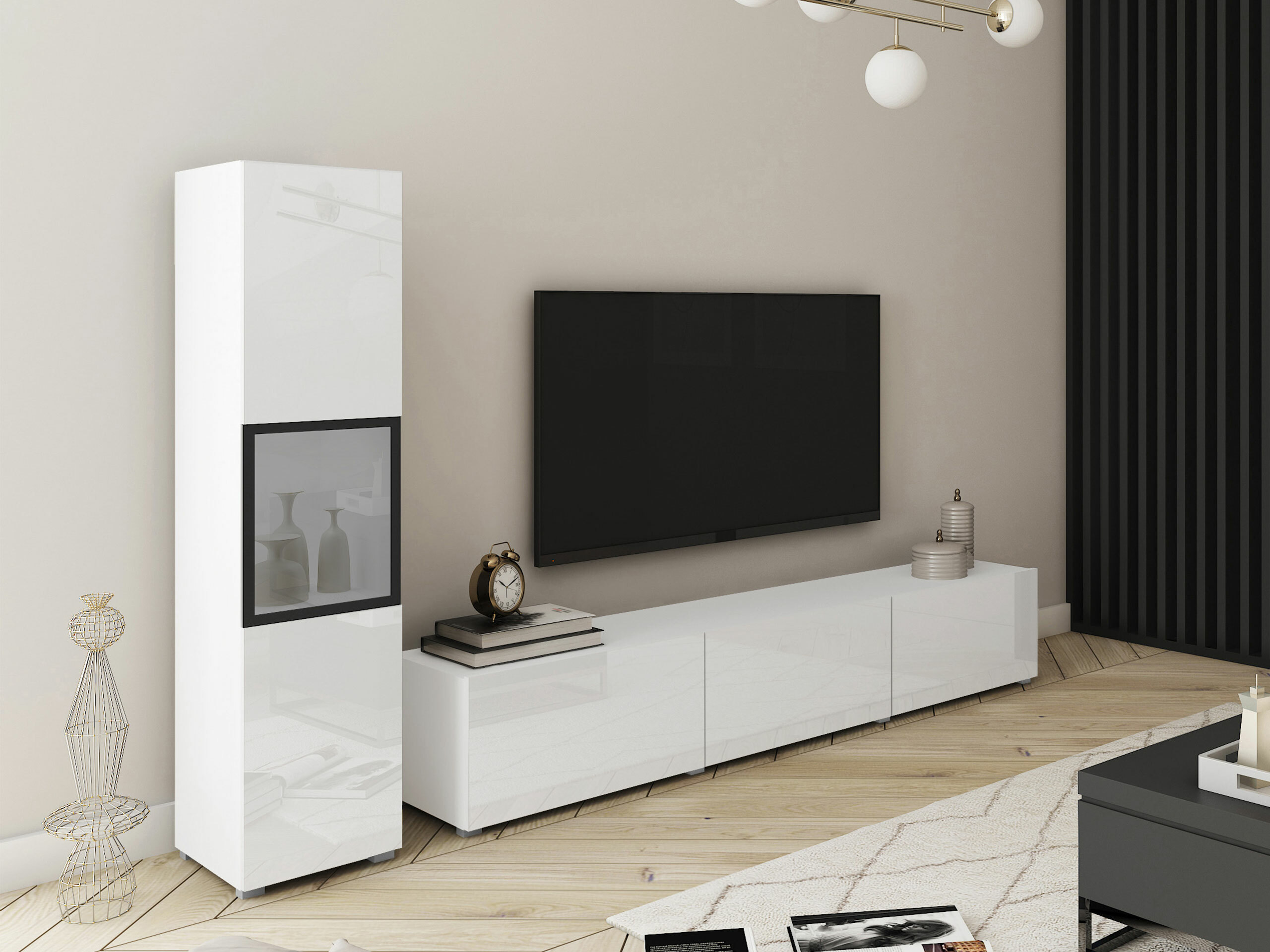 Woonkamerset Sarasota 192 (Wit + Glanzend wit)